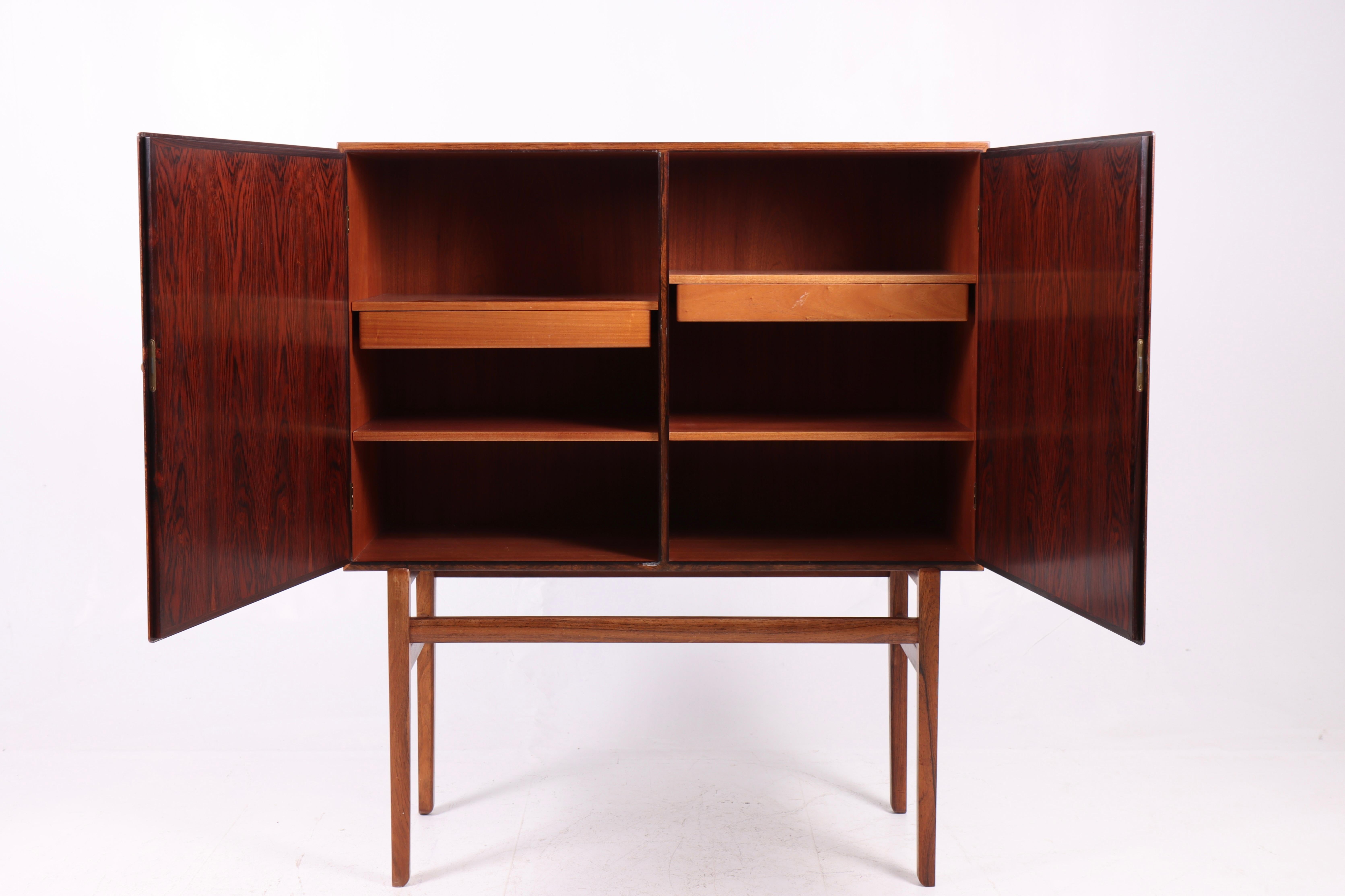 Scandinavian Modern Ole Wanscher Rosewood High Cabinet with Brass Keys, P. Jeppesen, 1960s For Sale