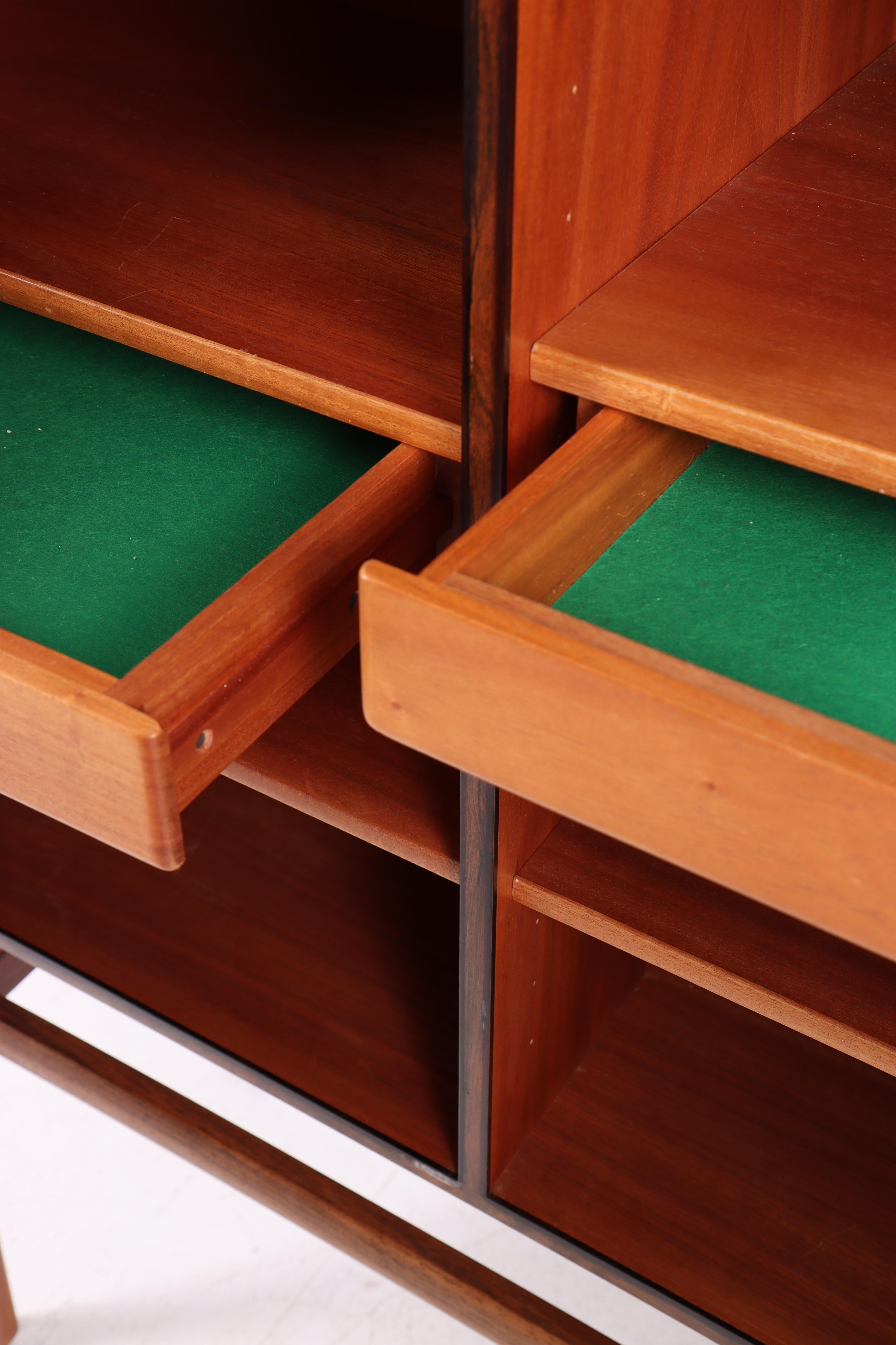 Danish Ole Wanscher Rosewood High Cabinet with Brass Keys, P. Jeppesen, 1960s For Sale