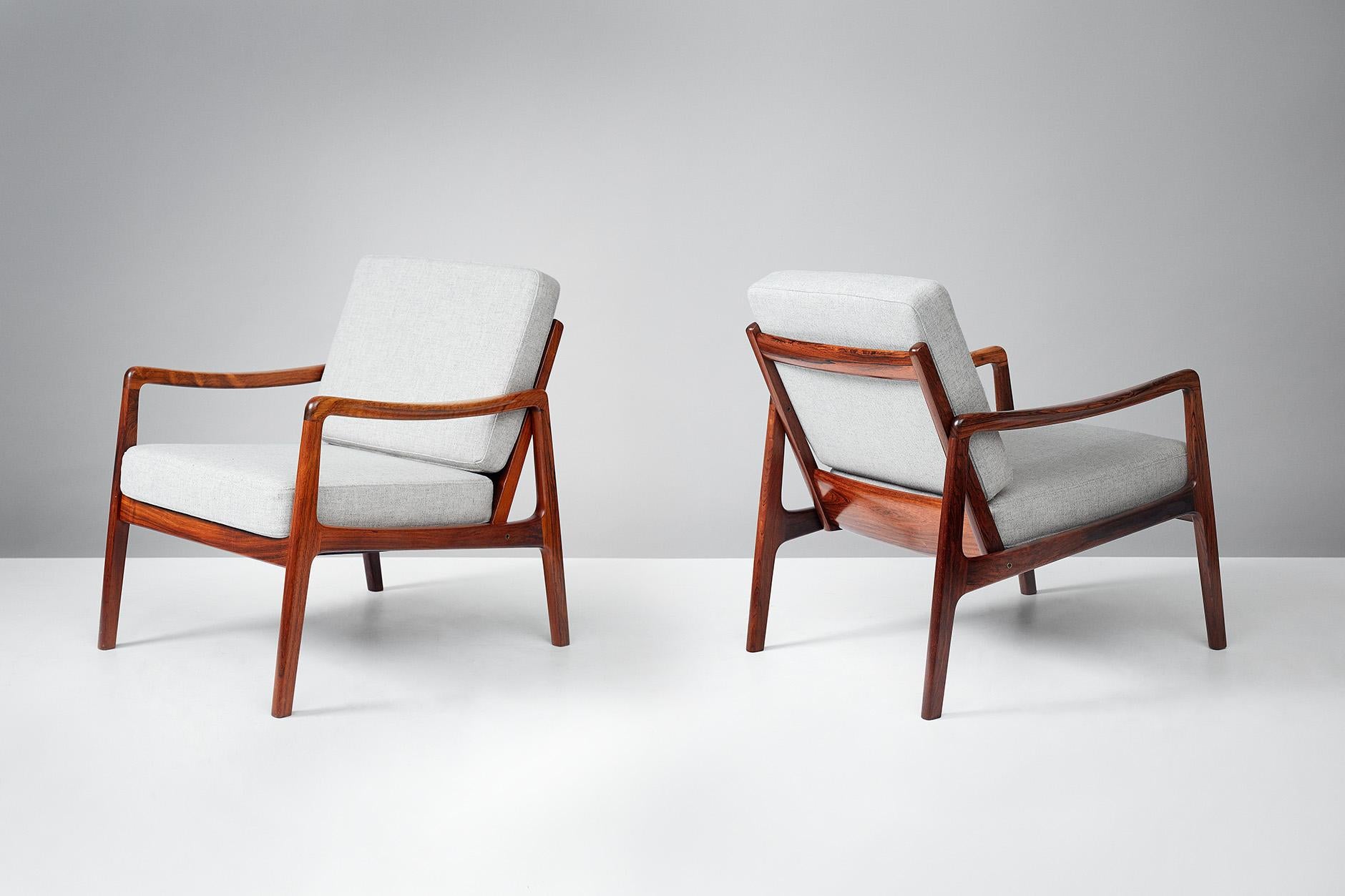 Scandinavian Modern Ole Wanscher Lounge Chairs, circa 1960