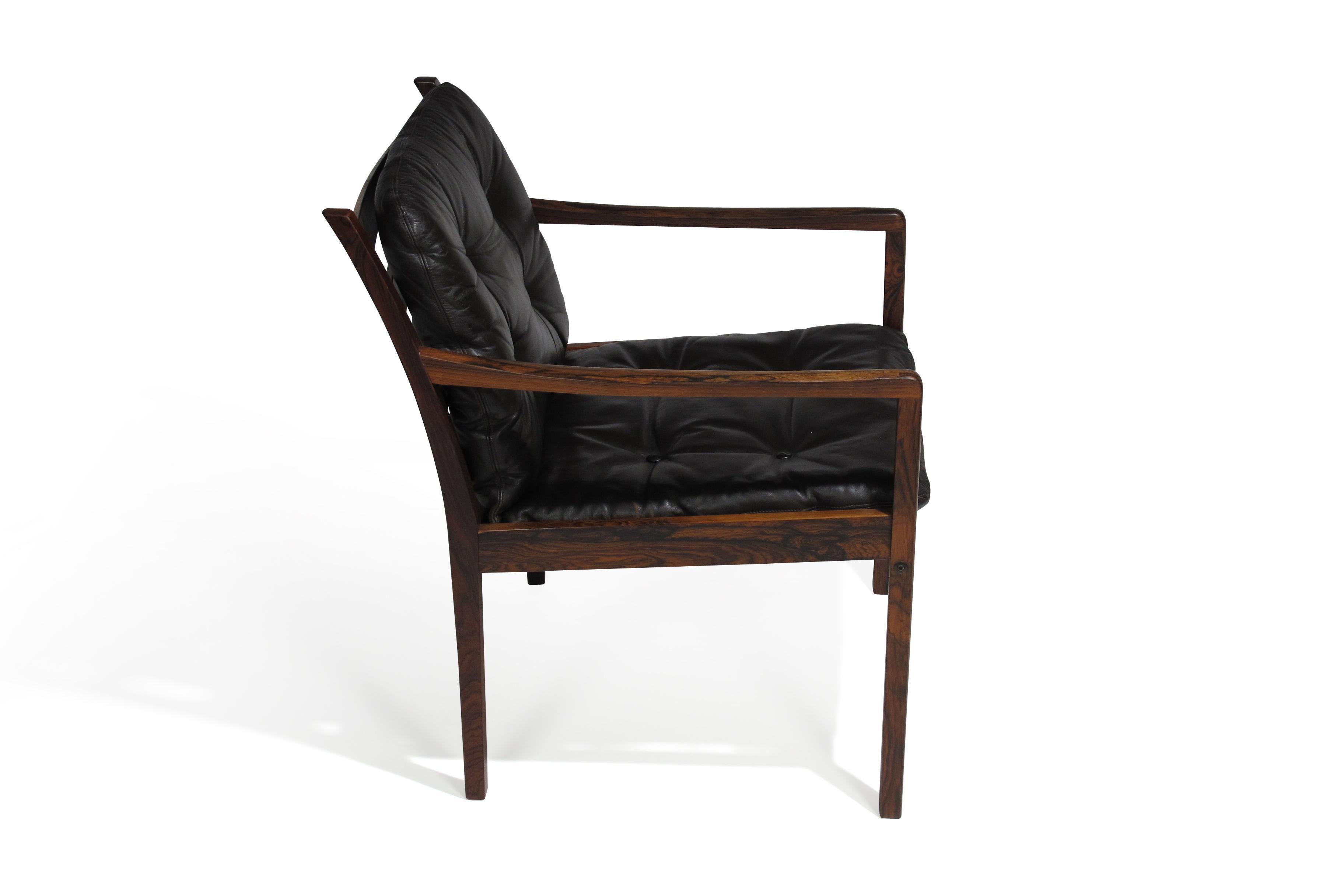 Ole Wanscher Rosewood Lounge Chairs in Original Leather In Excellent Condition In Oakland, CA