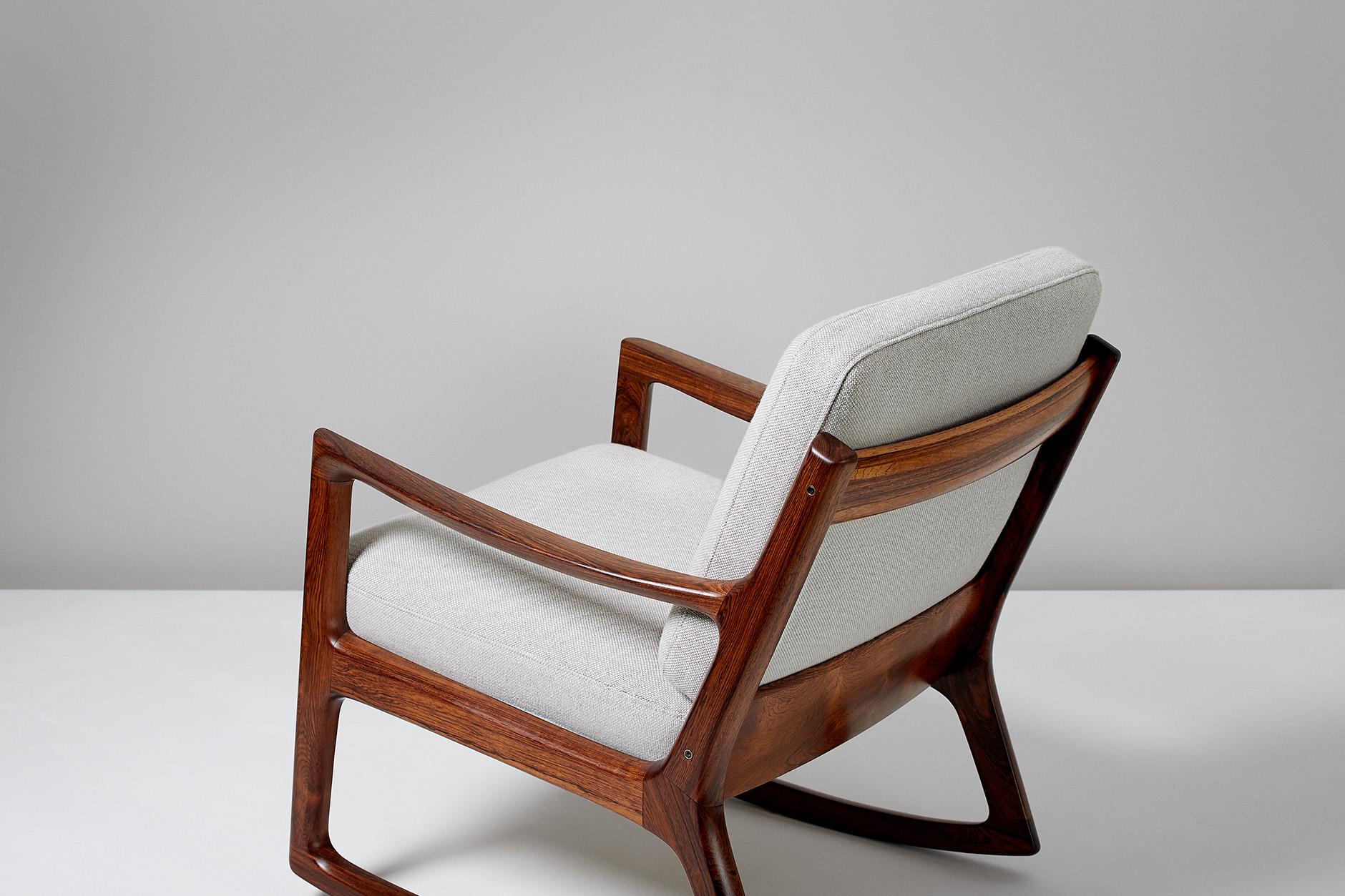 Scandinavian Modern Ole Wanscher Rosewood Rocking Chair, circa 1960