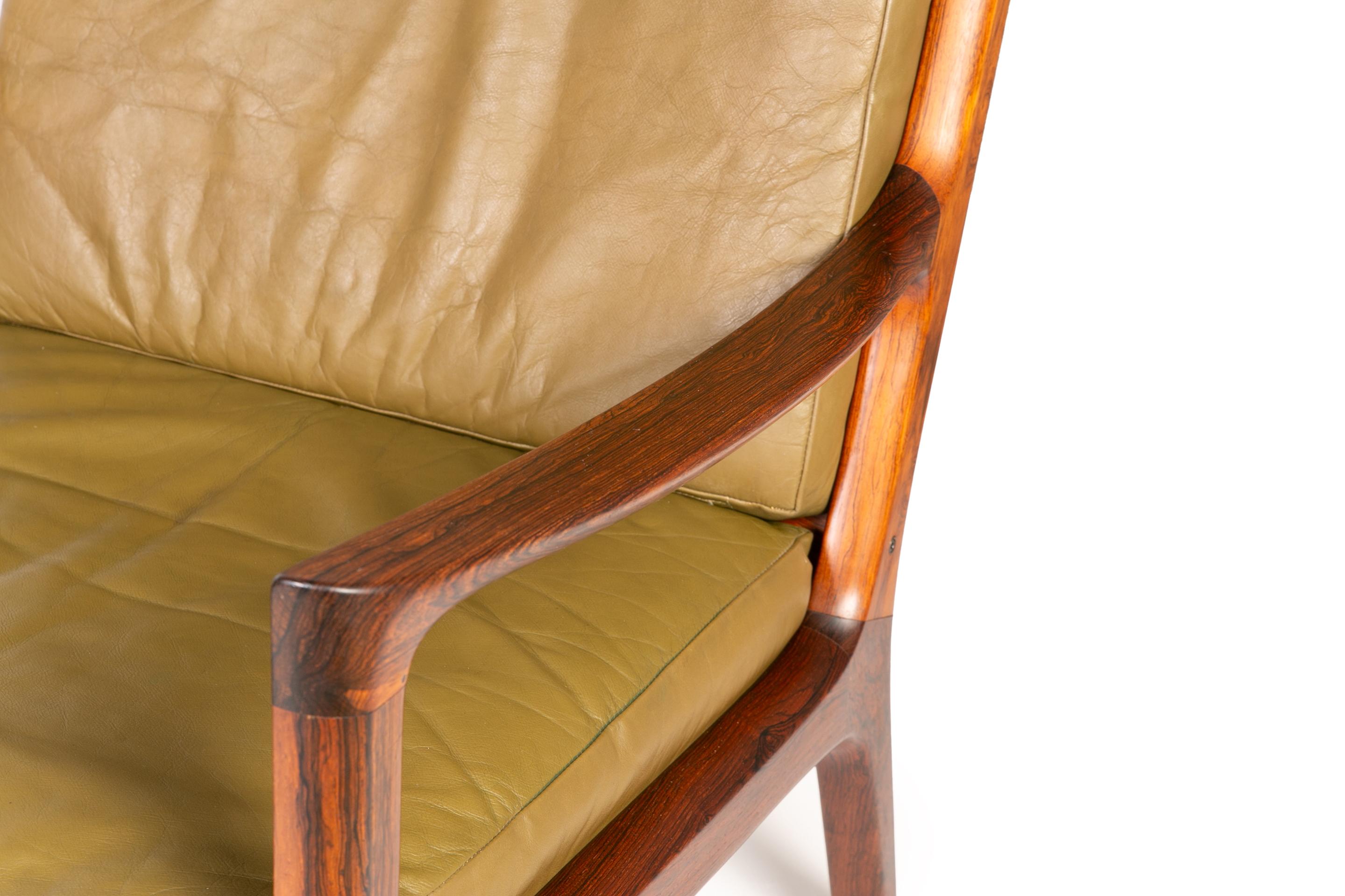 Danish Ole Wanscher Rosewood Senator Lounge Chairs For Sale