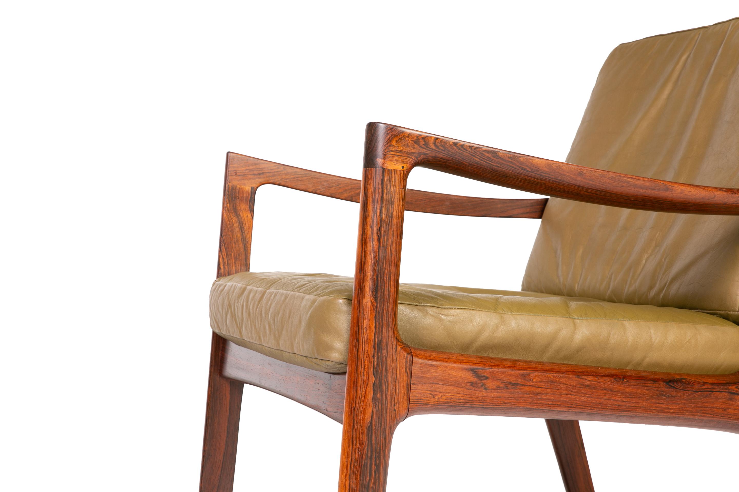 Mid-20th Century Ole Wanscher Rosewood Senator Lounge Chairs For Sale