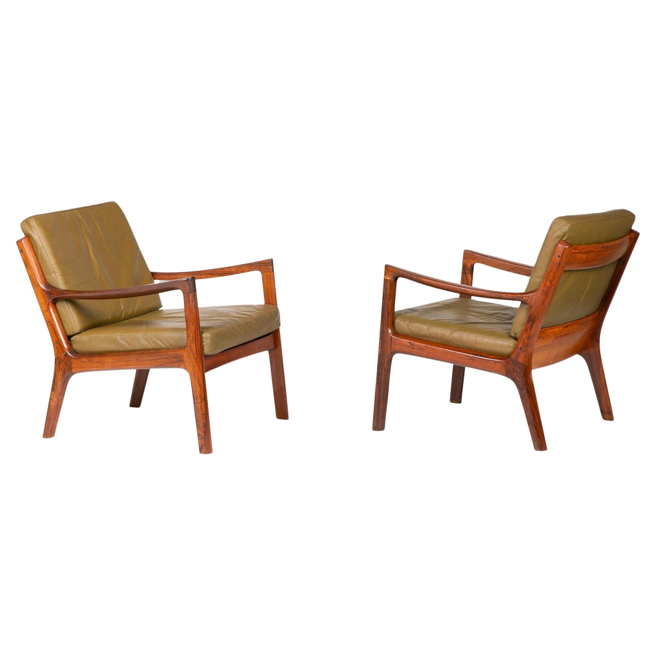 Ole Wanscher Rosewood Senator Lounge Chairs For Sale