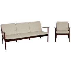 Ole Wanscher Rosewood Sofa and Chair Set