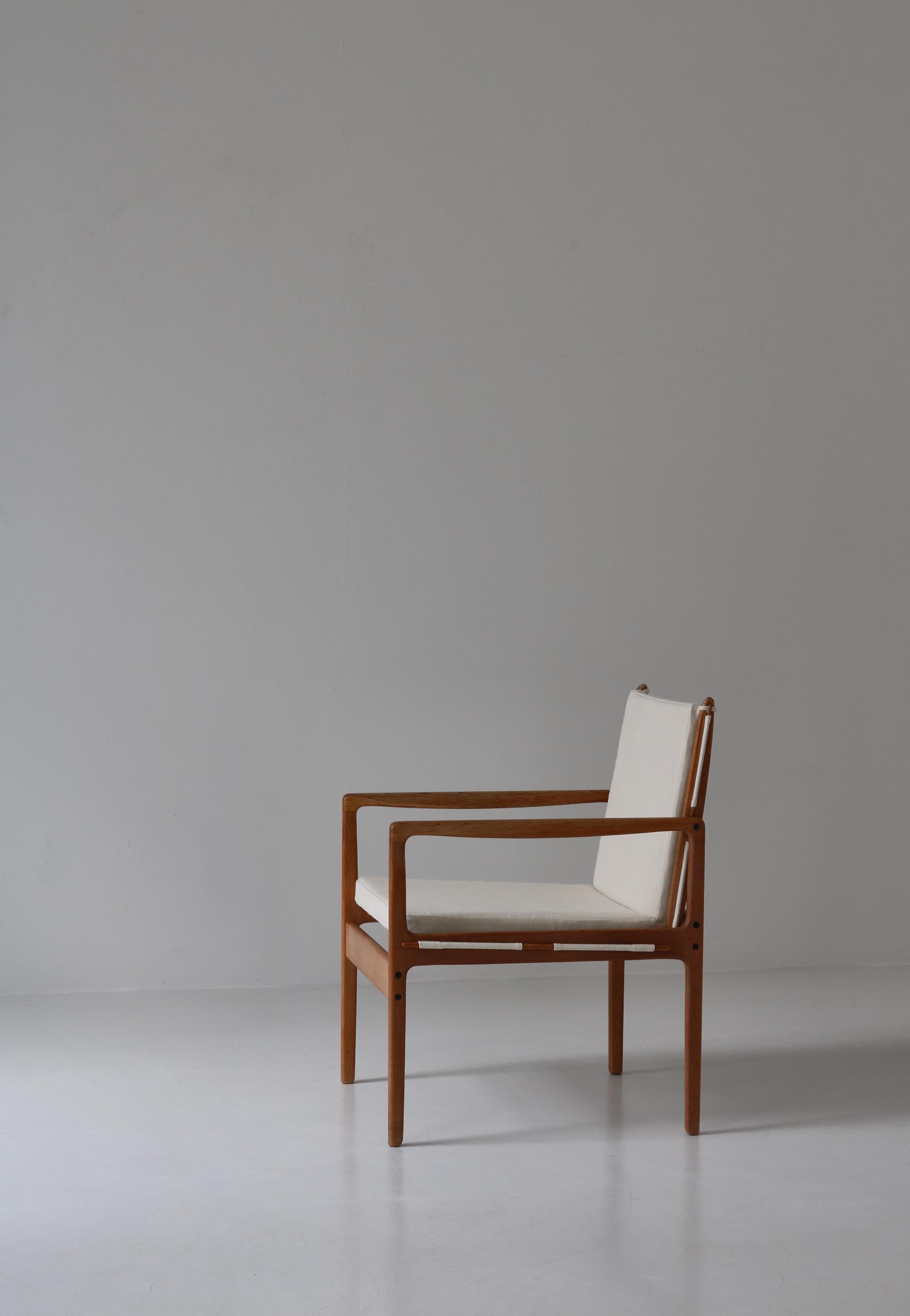 Ole Wanscher Safari Chairs in Oak & Light Canvas, Danish Modern, 1960s 5