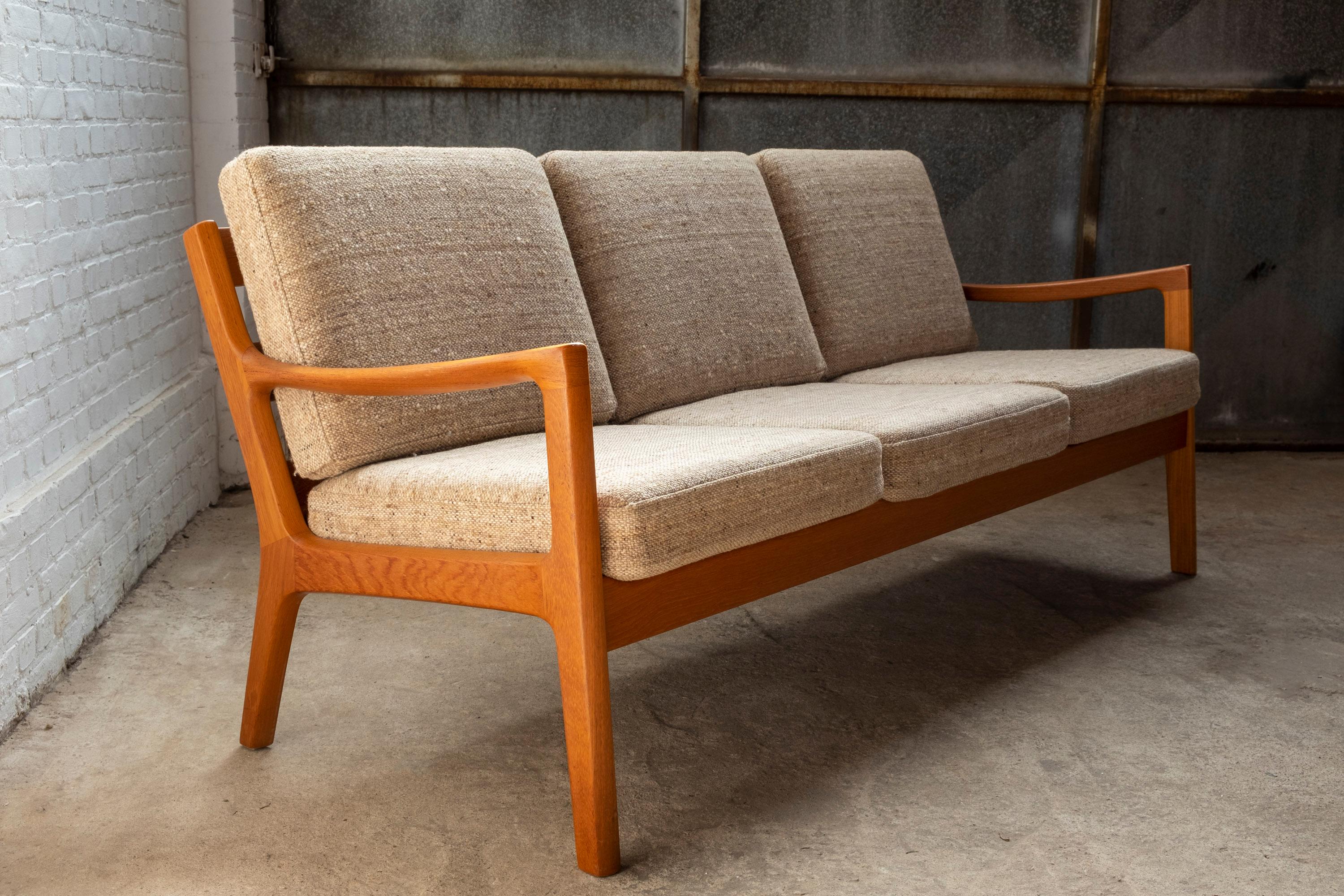Textile Ole Wanscher Senator 3-Seater Sofa, 1960s Denmark
