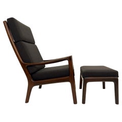 Ole Wanscher Senator Highjack Lounge Chair and Ottoman by Cado