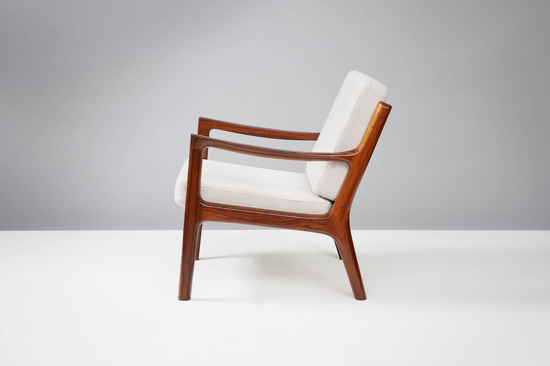 Scandinavian Modern Ole Wanscher Senator Lounge Chair, Rosewood