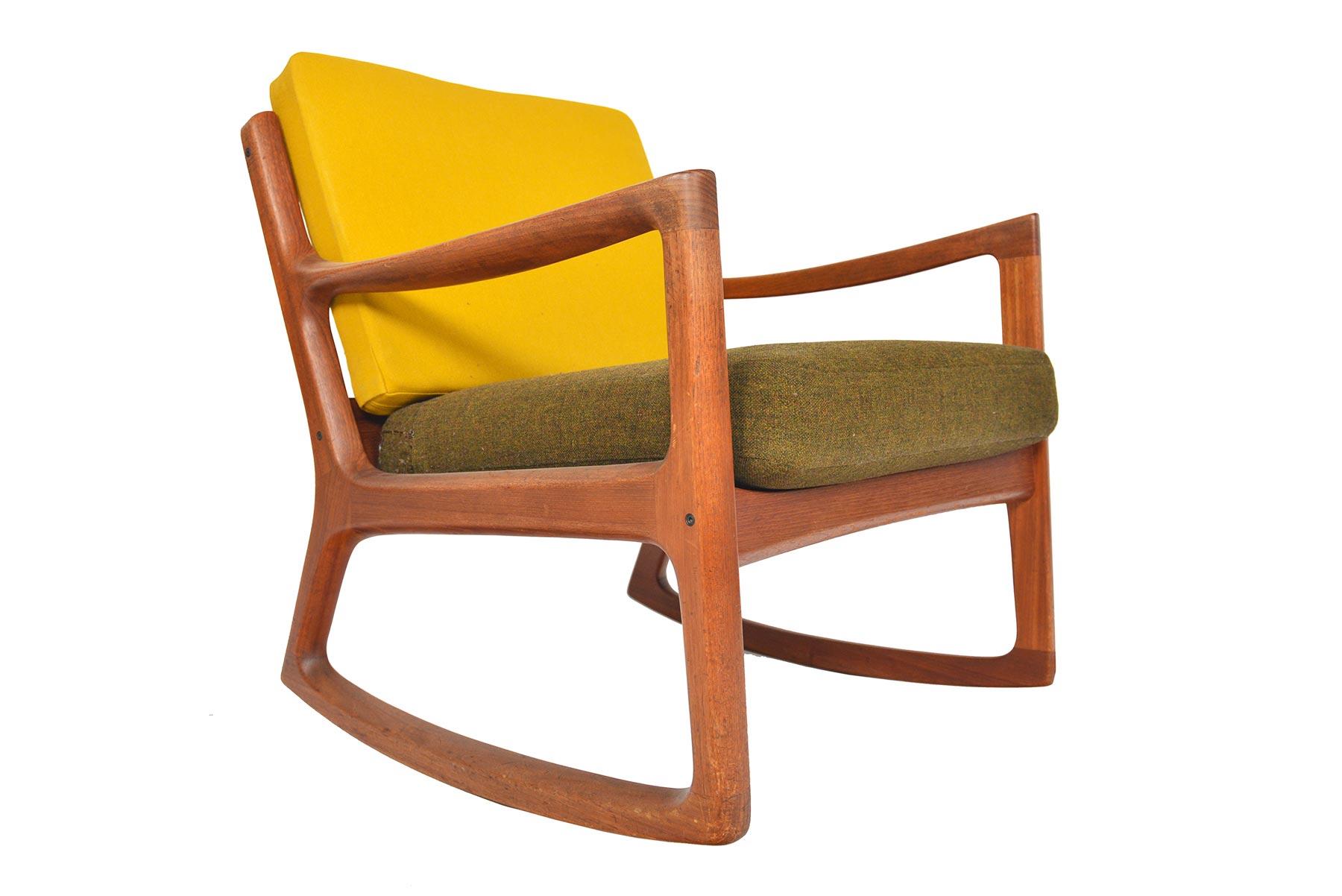Mid-Century Modern Ole Wanscher Senator Rocking Chair in Teak, Midcentury Danish Modern