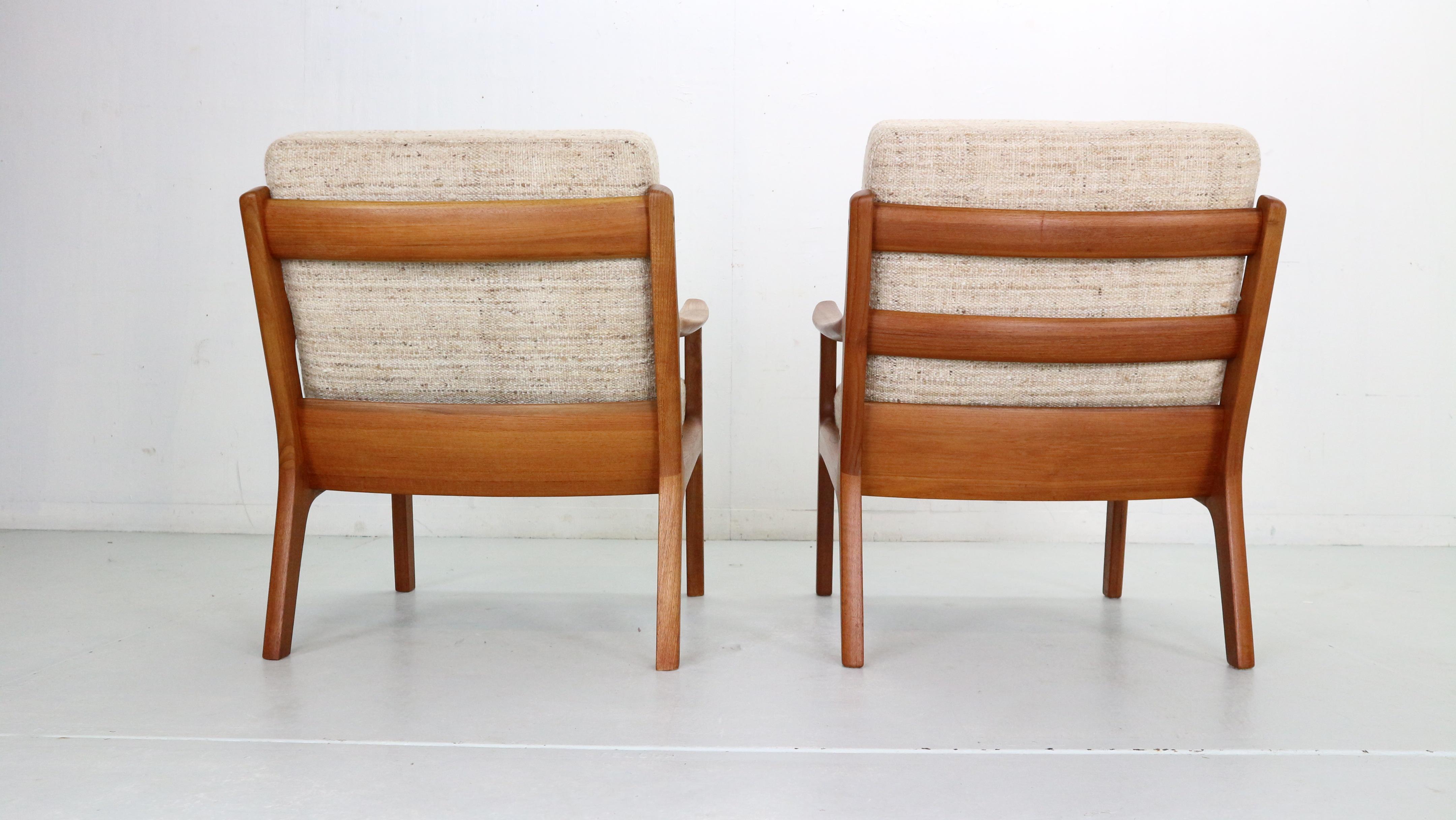 Ole Wanscher Set of 2 Teak Senator Lounge Chair for France& Son, Denmark, 1950's In Good Condition In The Hague, NL