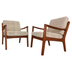 Ole Wanscher Set of 2 Teak Senator Lounge Chair for France& Son, Denmark, 1950's