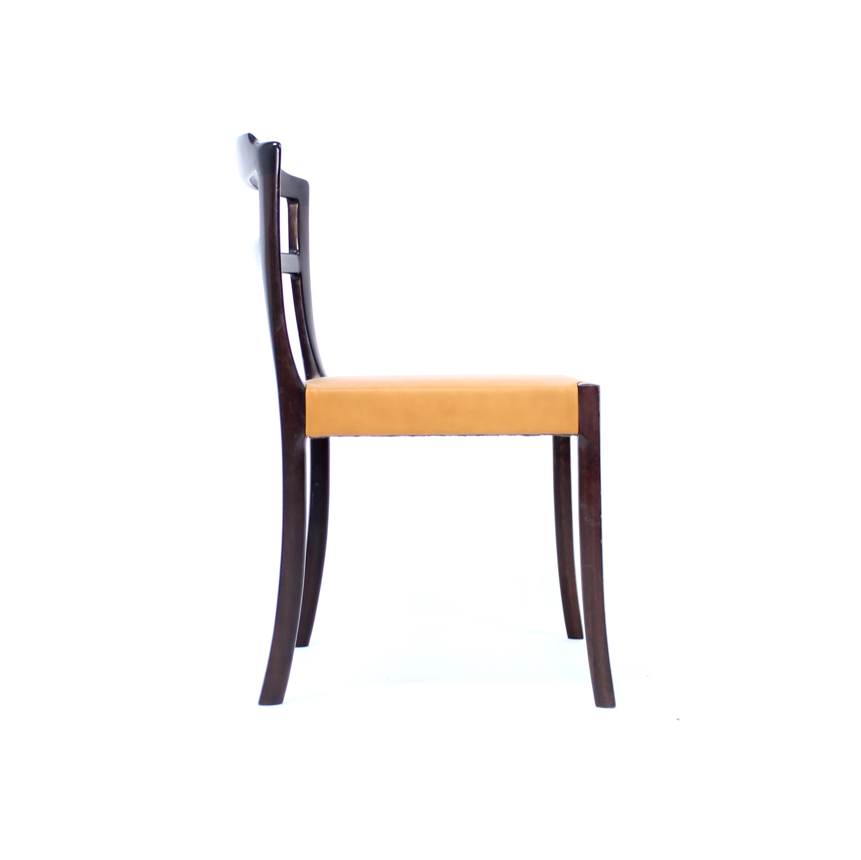 Ole Wanscher, 6er-Set dänischer Esszimmerstühle aus Leder und Mahagoni für CADO, 1960er-Jahre im Angebot 10
