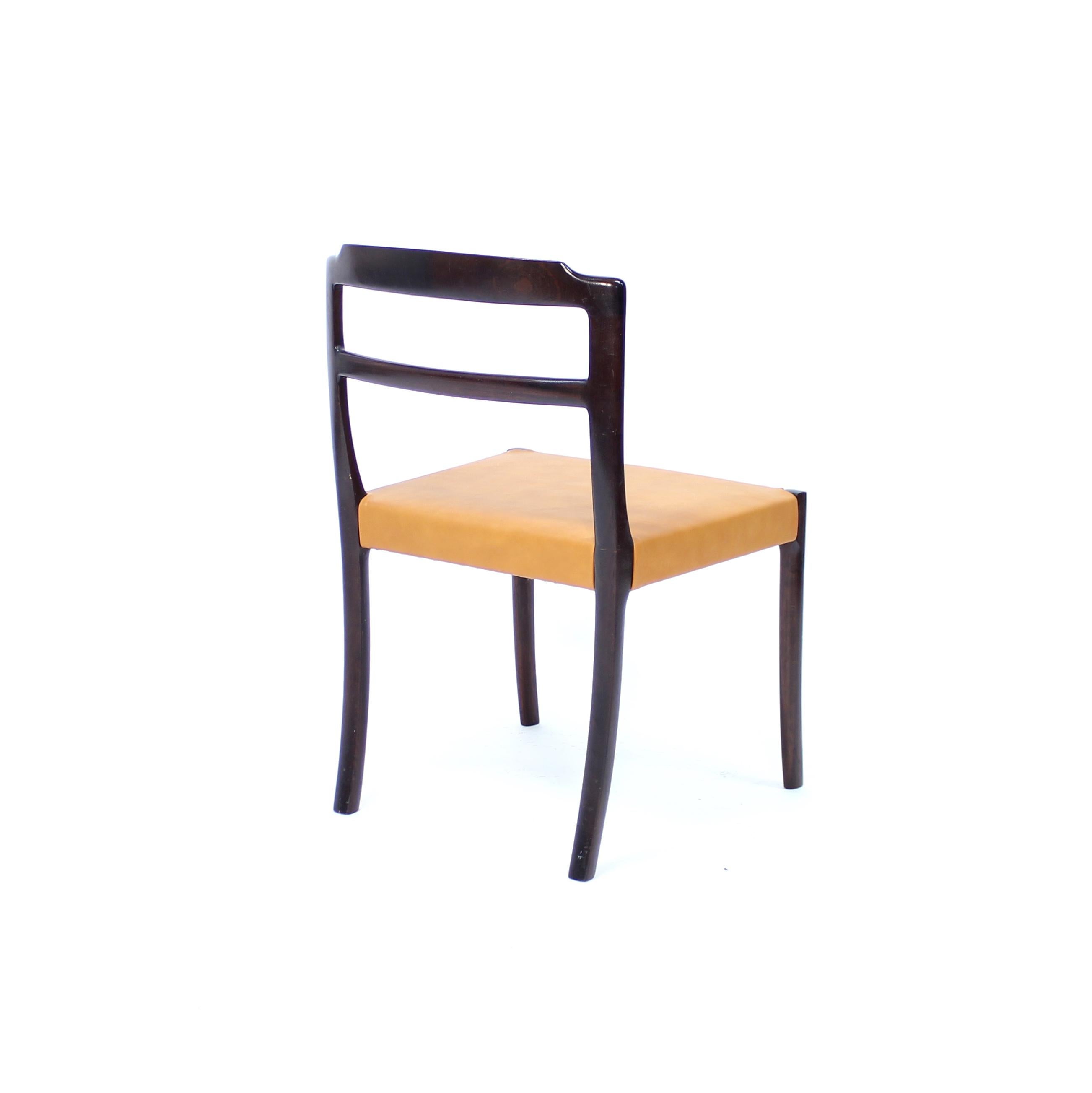 Ole Wanscher, 6er-Set dänischer Esszimmerstühle aus Leder und Mahagoni für CADO, 1960er-Jahre im Angebot 11