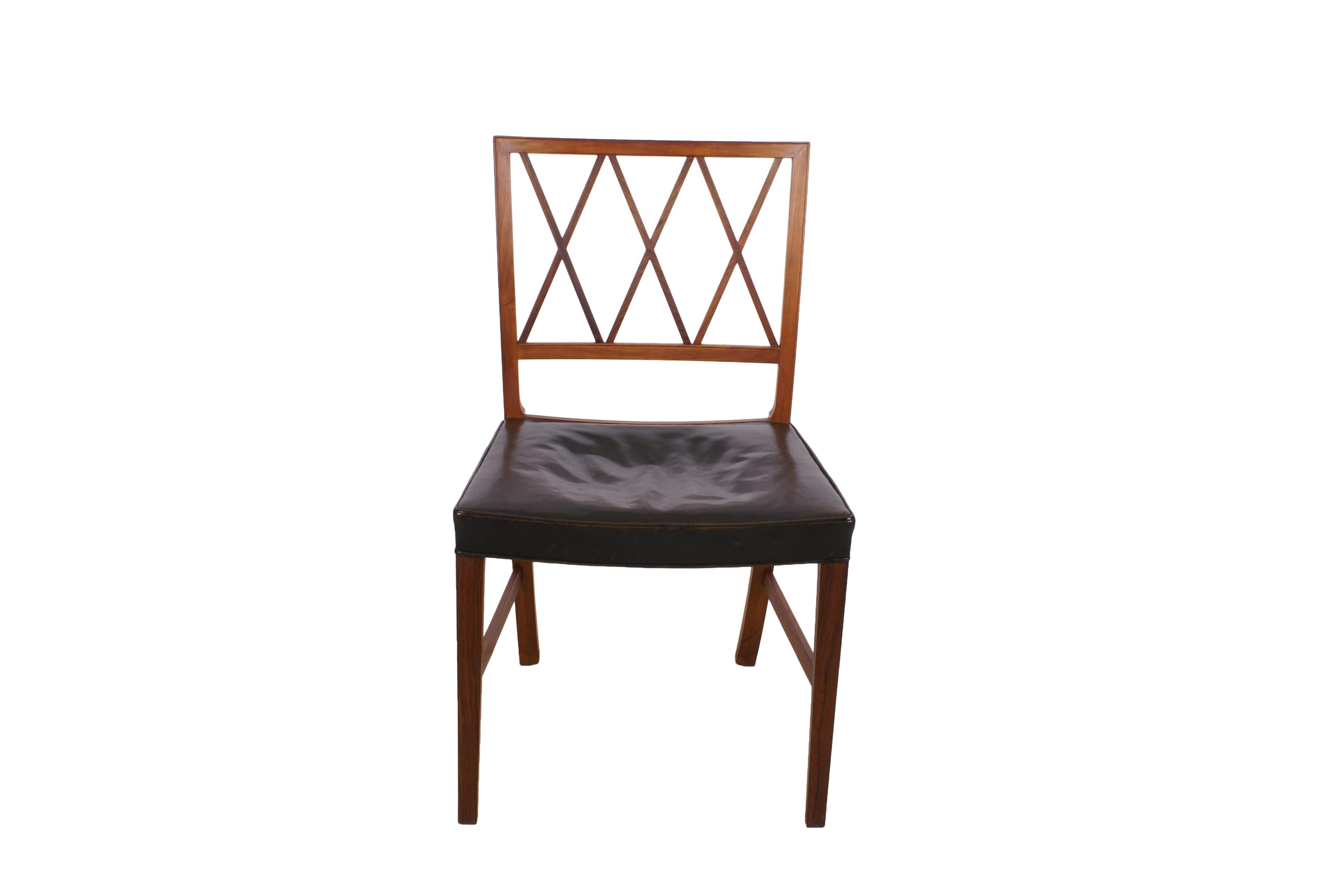 Ole Wanscher Set of 8 Dining Chairs, Rosewood by Cabinetmaker A.J. Iversen, 1942 4