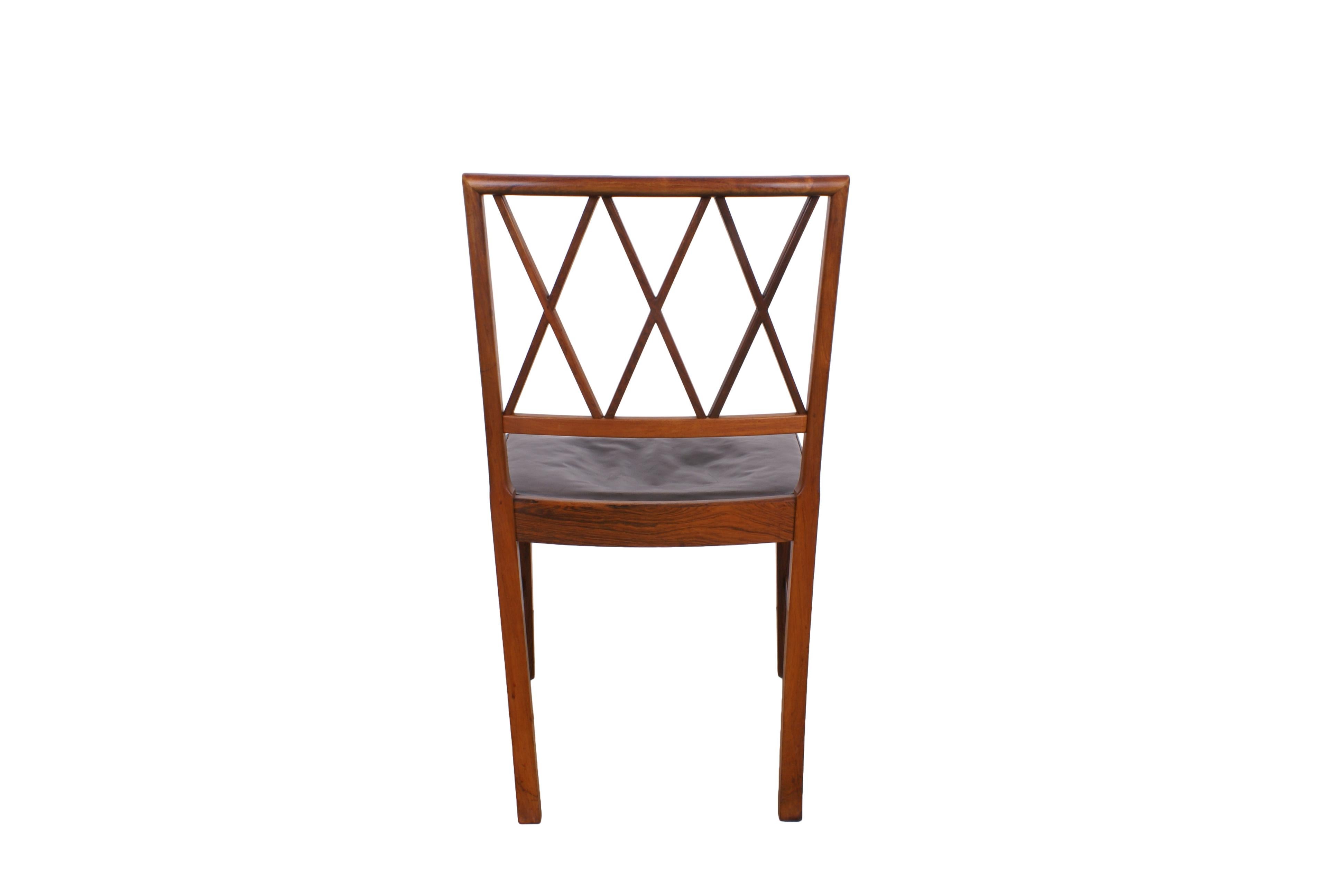 Danish Ole Wanscher Set of 8 Dining Chairs, Rosewood by Cabinetmaker A.J. Iversen, 1942