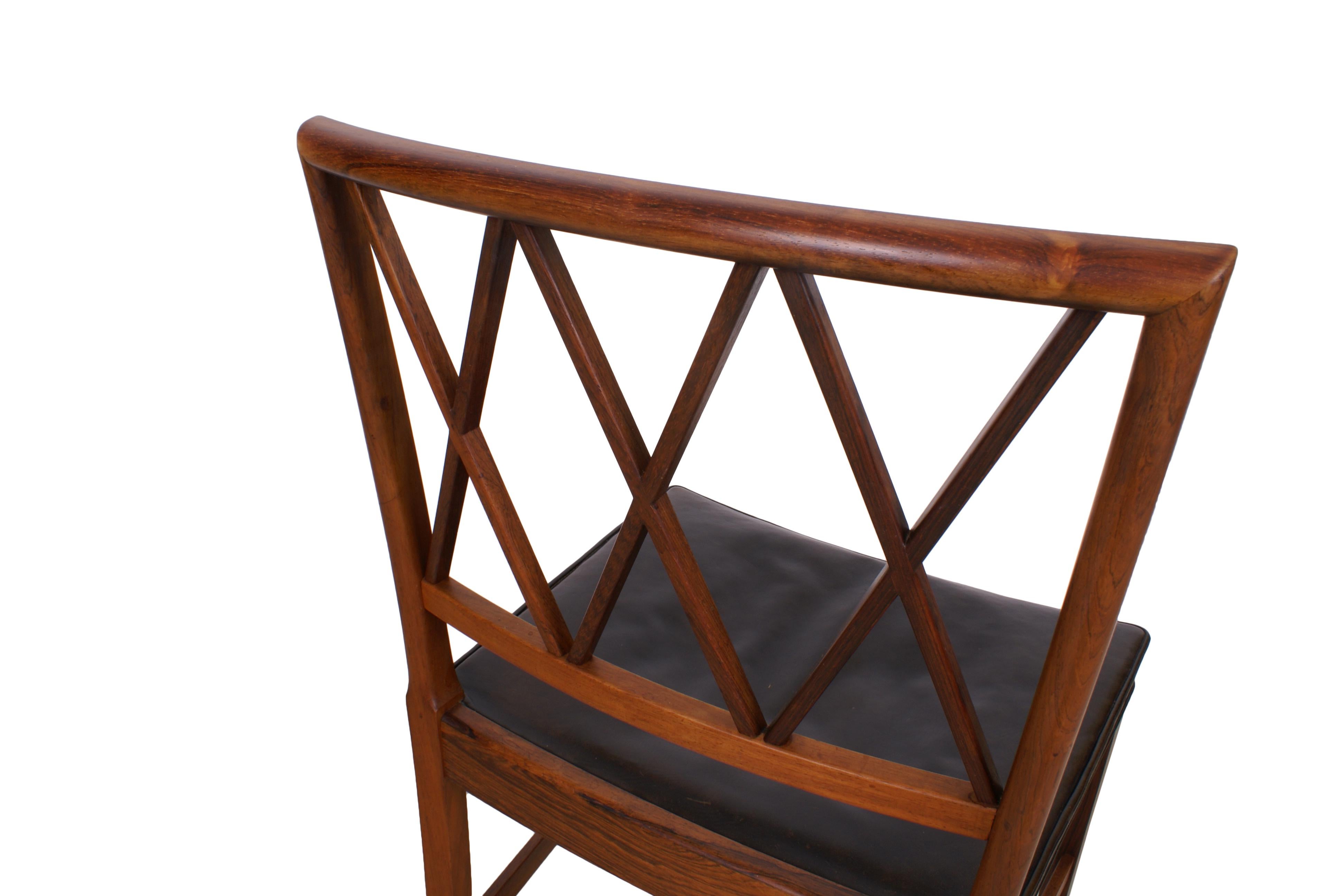 Ole Wanscher Set of 8 Dining Chairs, Rosewood by Cabinetmaker A.J. Iversen, 1942 In Excellent Condition In Copenhagen, DK