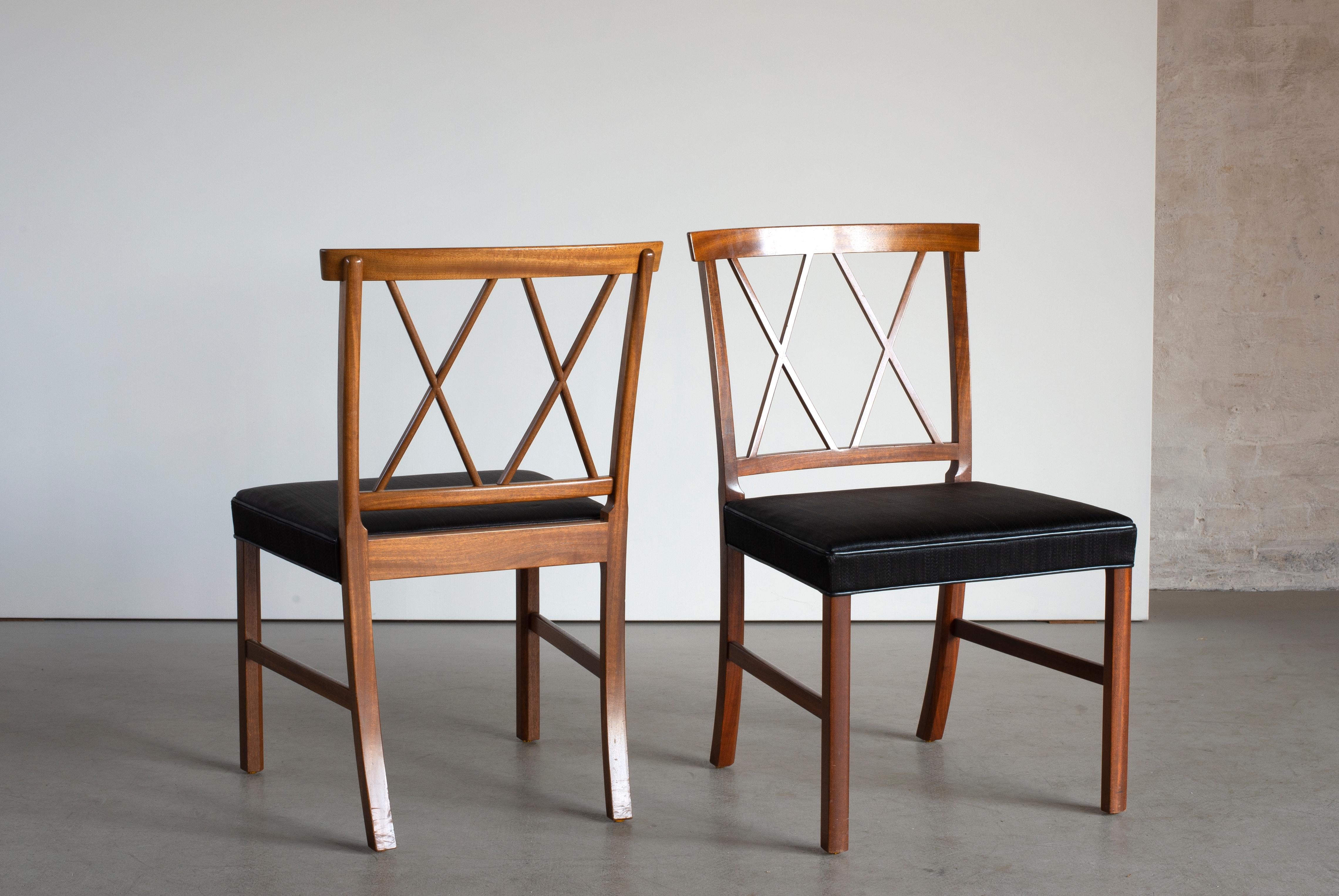 Lacquered Ole Wanscher Set of Eight Chairs for a. J. Iversen For Sale