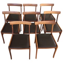 Vintage Ole Wanscher Set of Eight Refinished Mahogany Dining Chairs, Inc. Re-upholstery