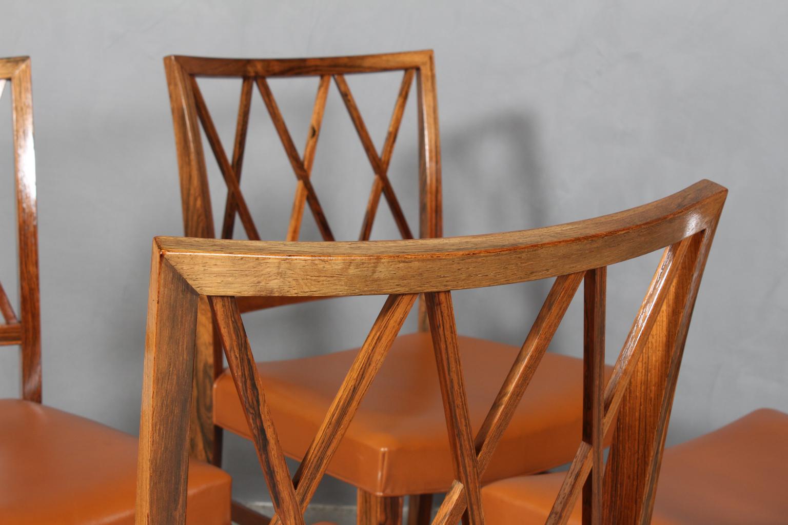 Scandinavian Modern Ole Wanscher Set of Four Dining Chairs in Rosewood