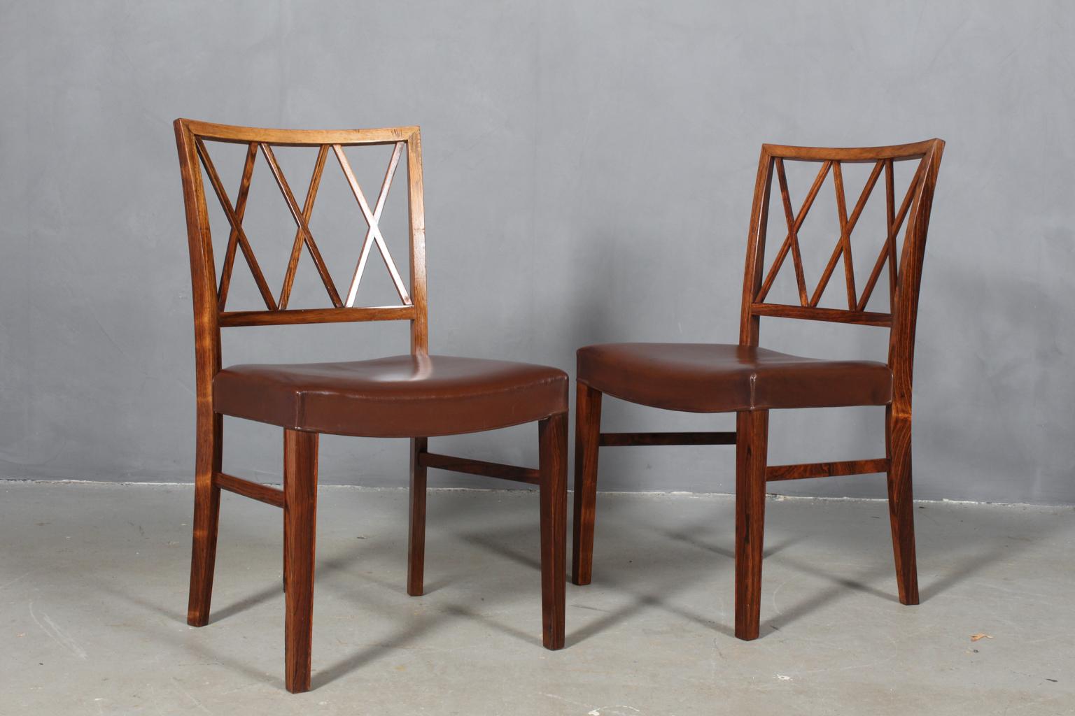 Danish Ole Wanscher Set of Four Dining Chairs in Rosewood