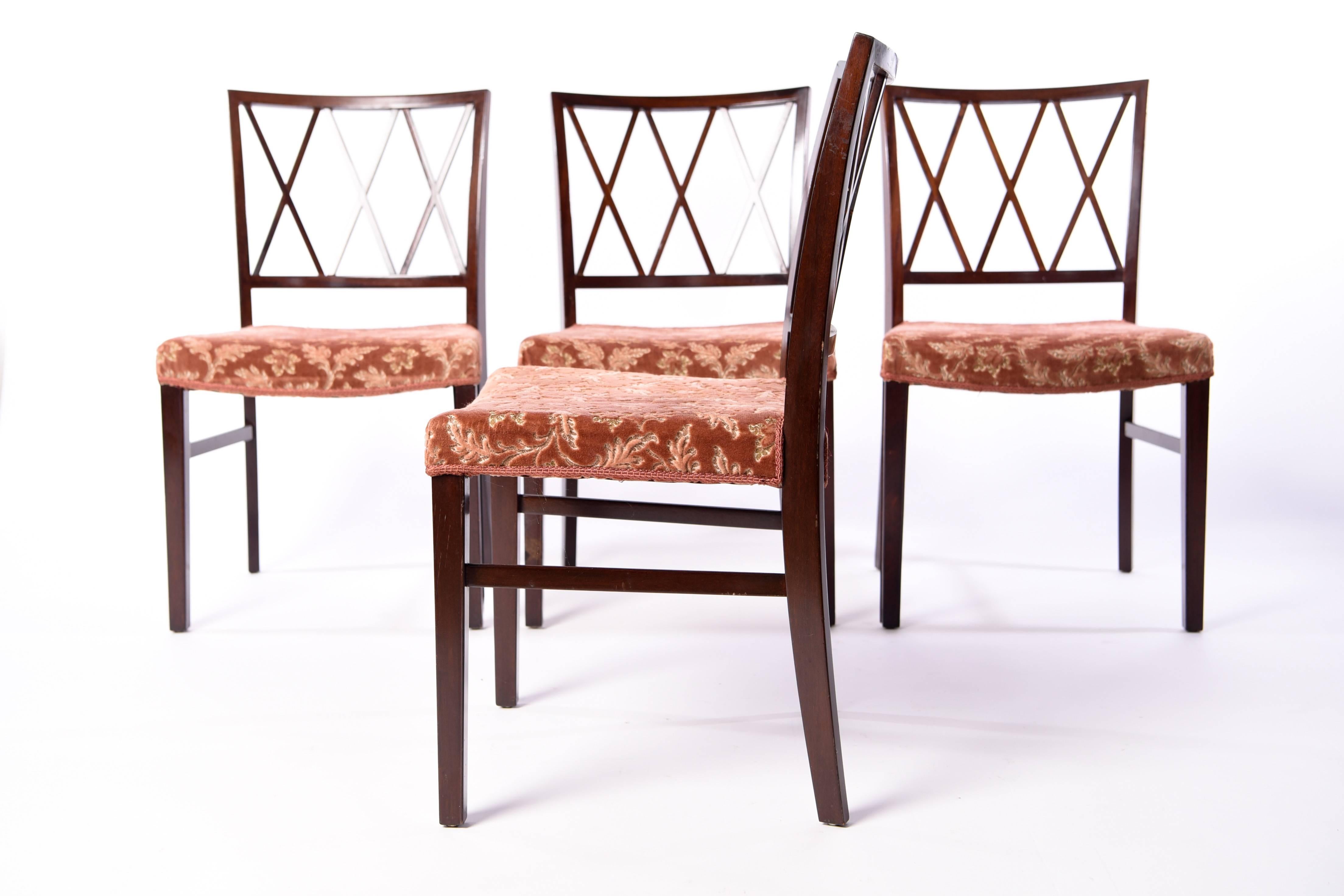 Danish Ole Wanscher Set of Four Mahogany Dining Chairs for A. J. Iversen