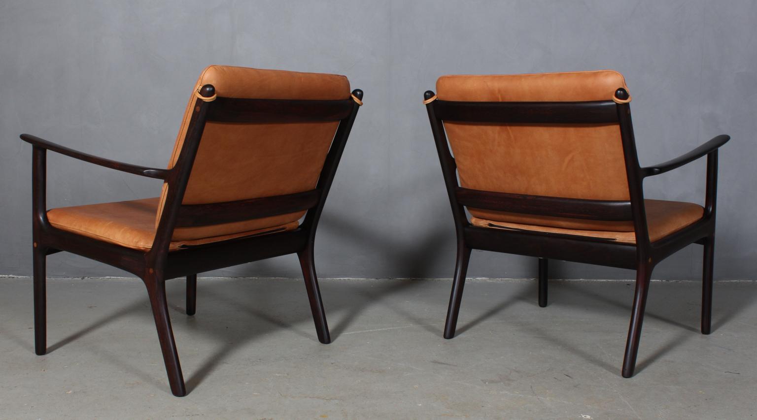 Mid-20th Century Ole Wanscher Set of Lounge Chairs, Model PJ112, Rosewood