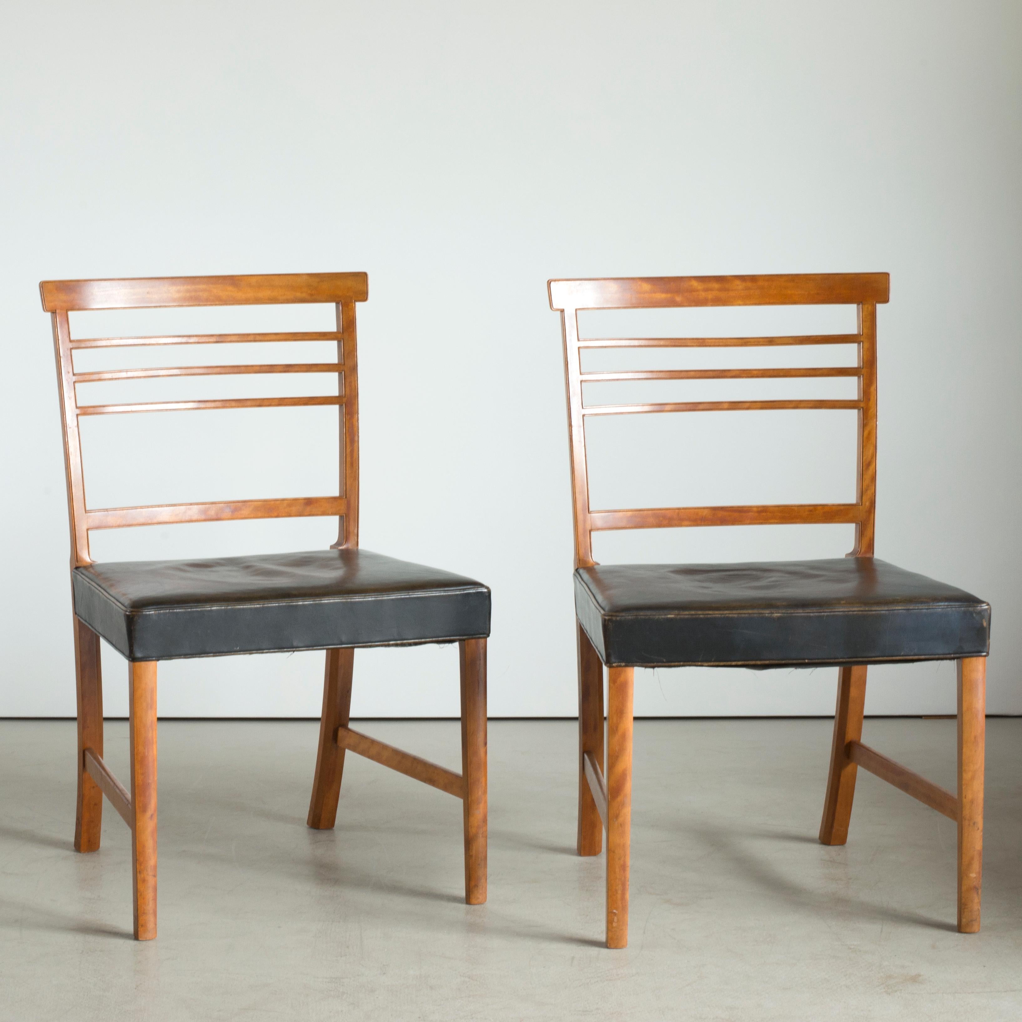 Scandinavo moderno Ole Wanscher Set di sei sedie per un. J. Iversen in vendita
