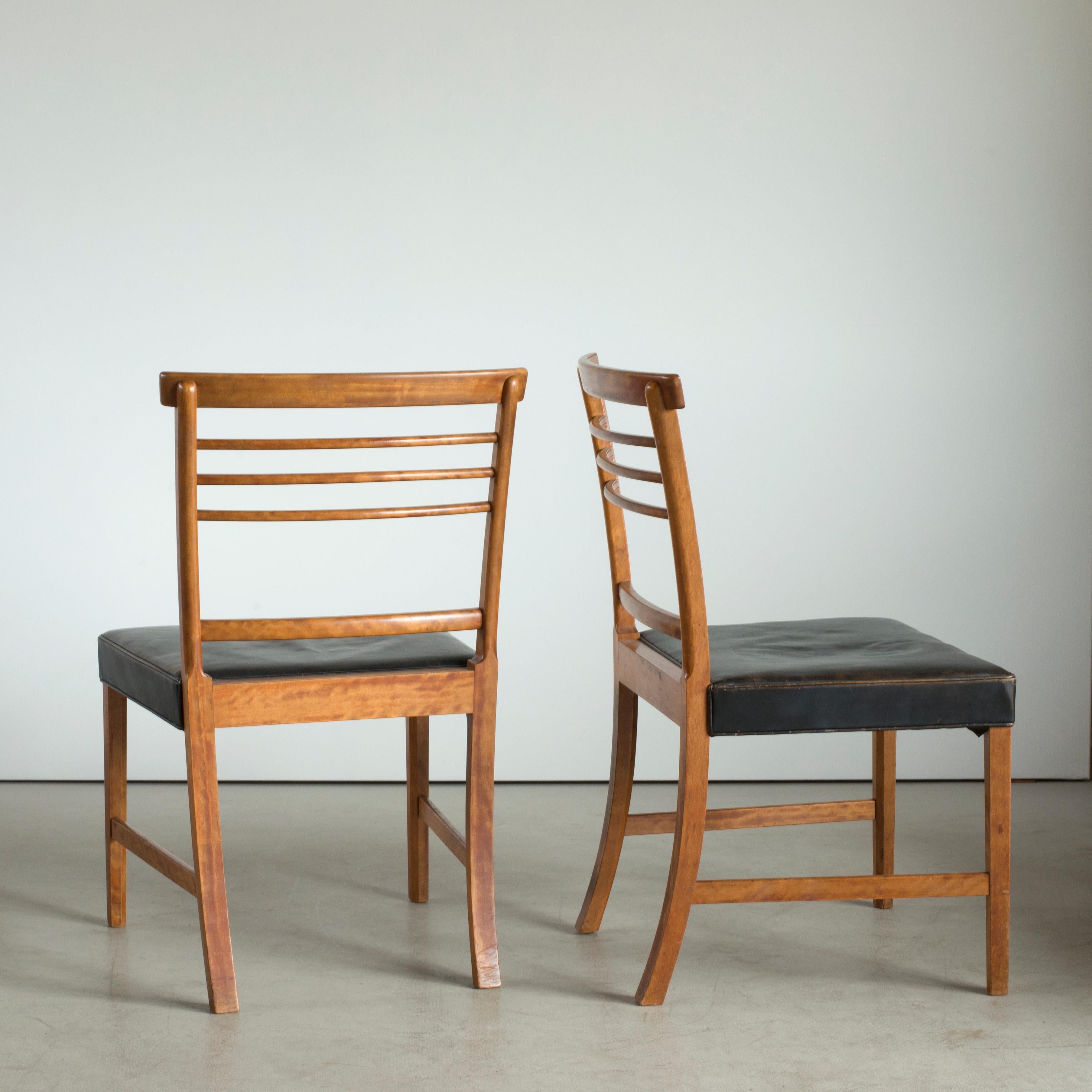 Danish Ole Wanscher Set of Six Chairs for a. J. Iversen For Sale
