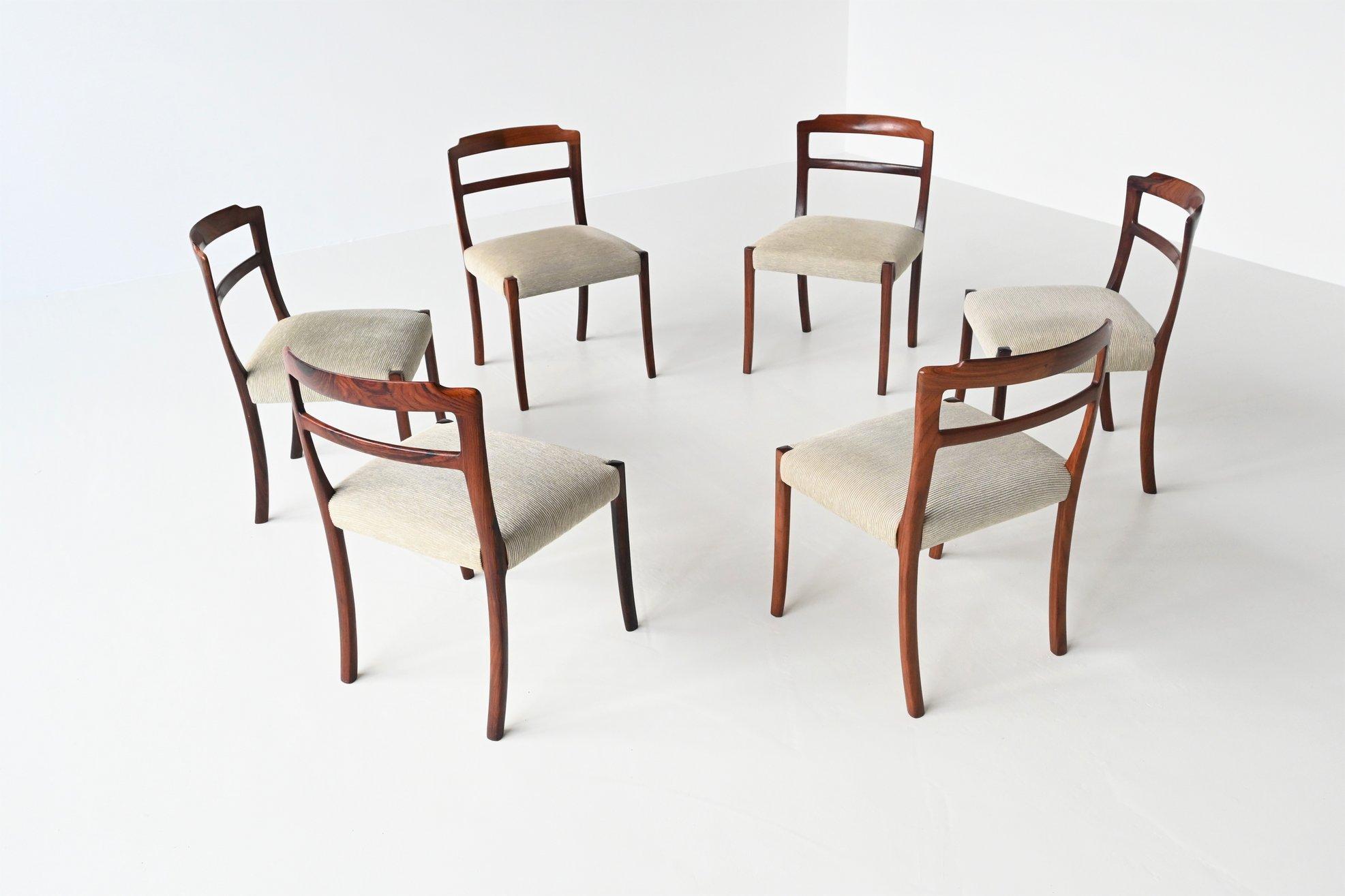 Ole Wanscher Set of Six Rosewood Dining Chairs A.J. Iversen, Denmark, 1960 In Good Condition In Etten-Leur, NL