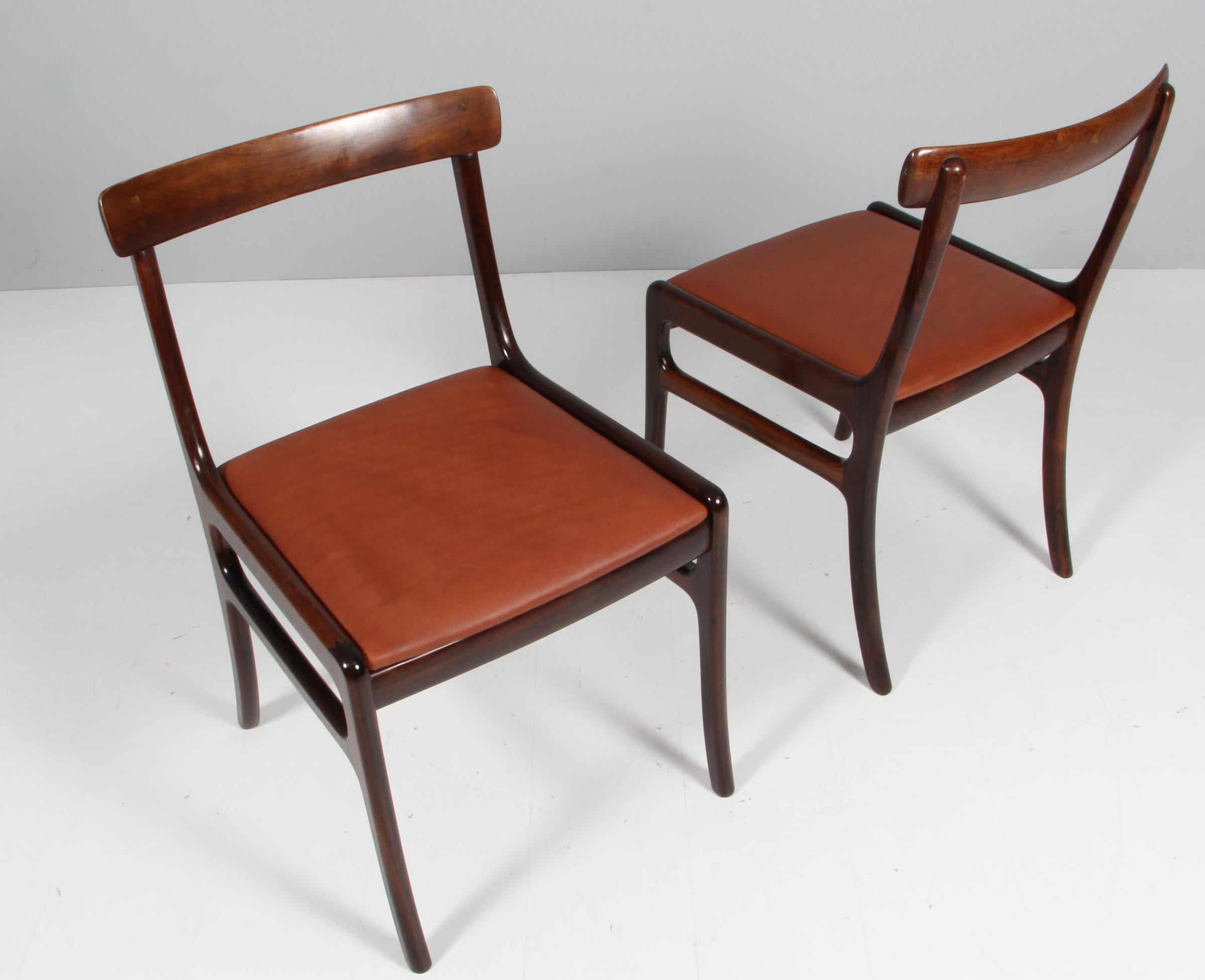 Leather Ole Wanscher Set of Six Rungstedlund Dining Chairs