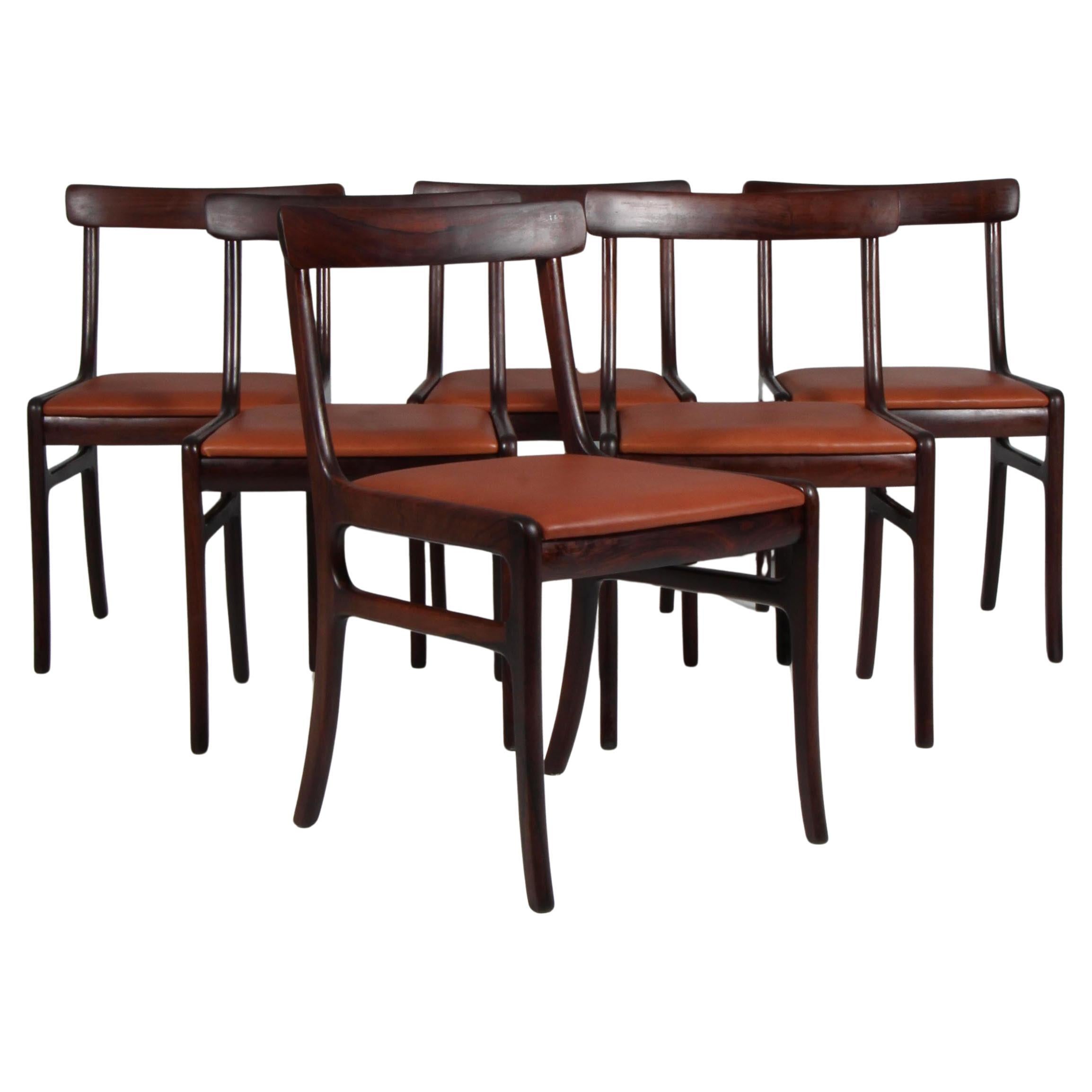 Ole Wanscher Set of Six Rungstedlund Dining Chairs