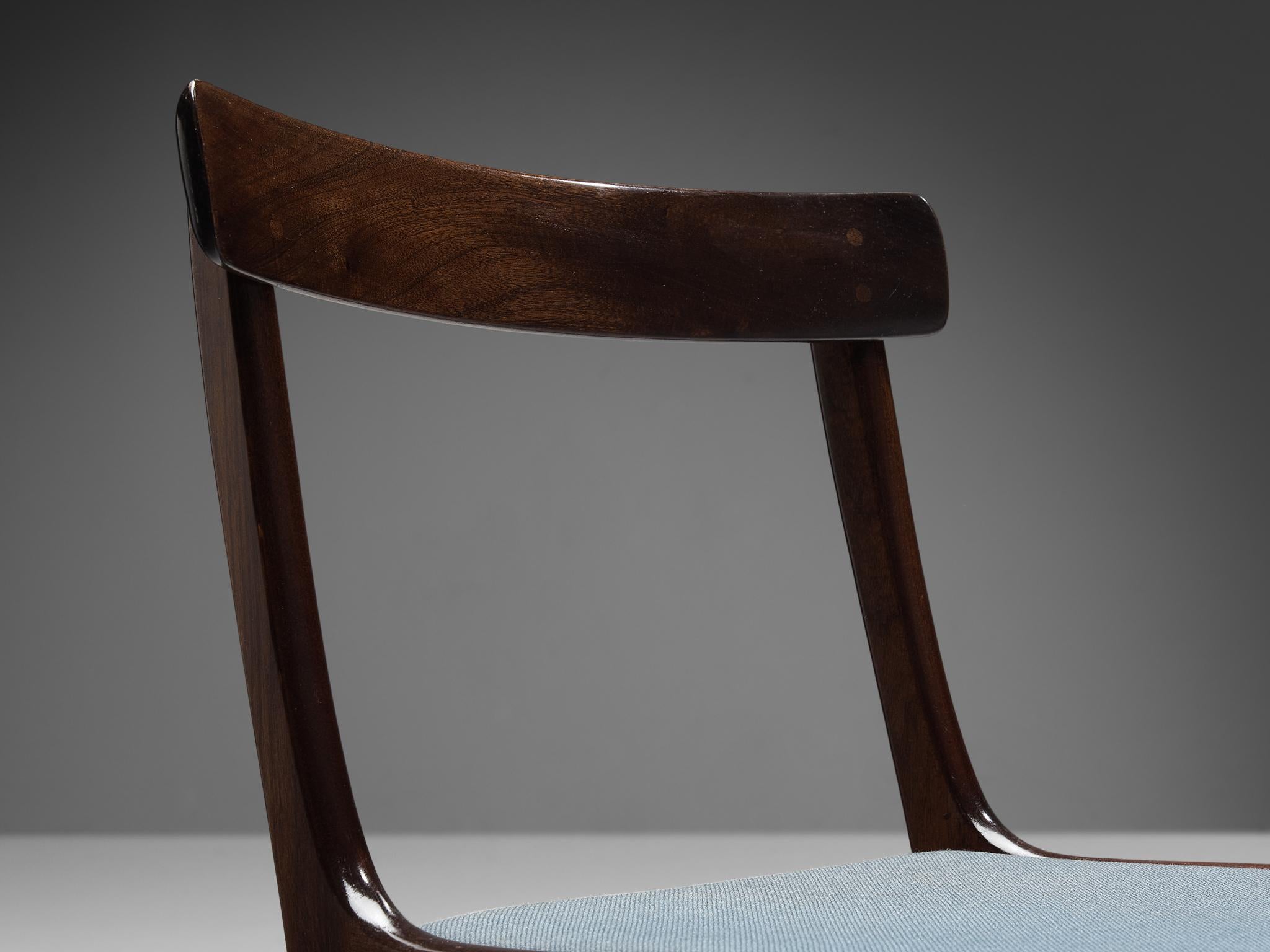 Scandinavian Modern Ole Wanscher Set of Six 'Rungstedlund' Dining Chairs in Mahogany 