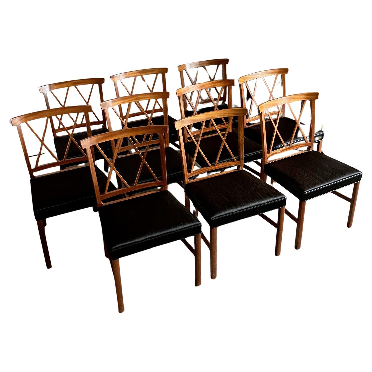 Ole Wanscher Ensemble de dix chaises pour A.J. Iversen en vente