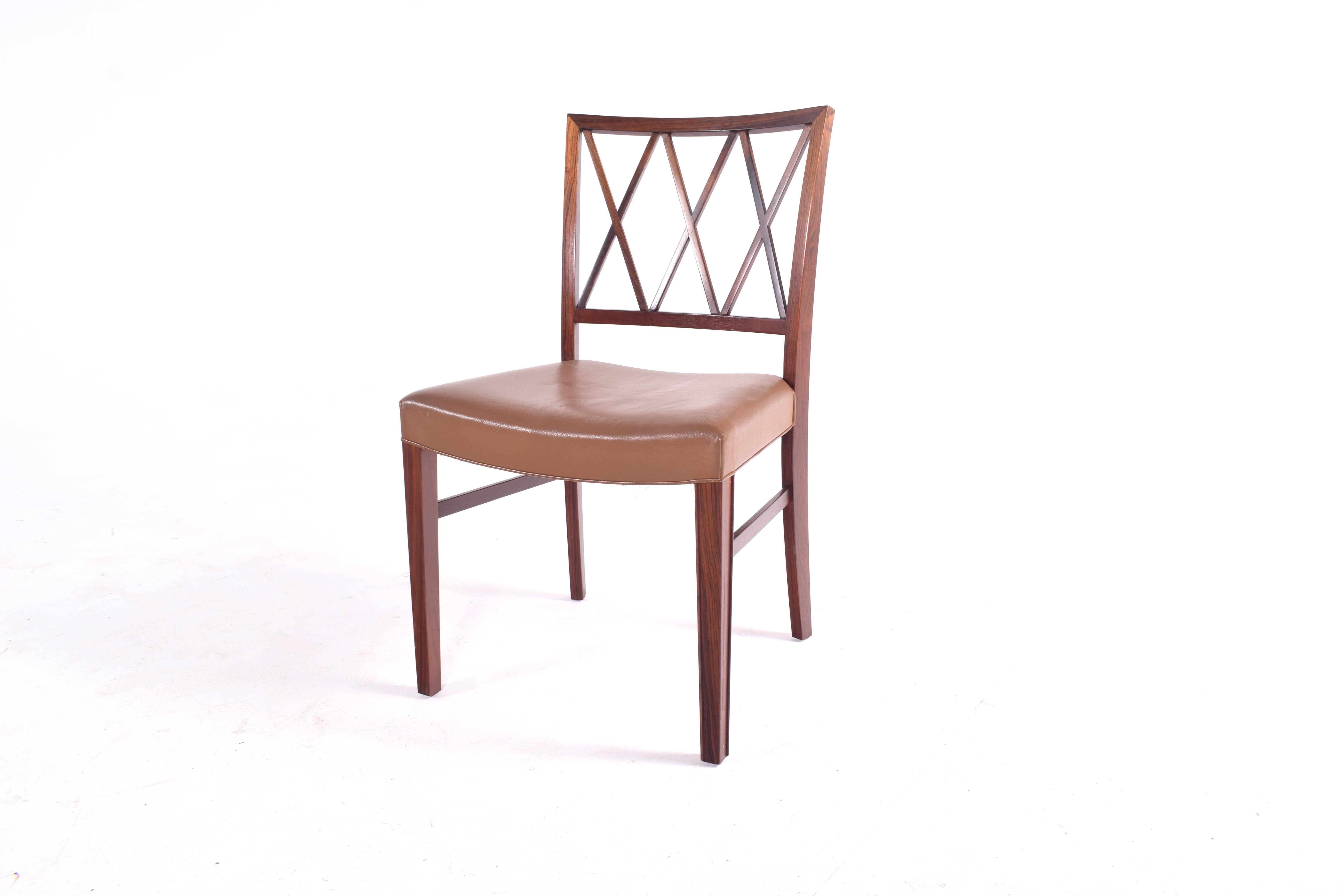 Mid-20th Century Ole Wanscher Slagelse Rosewood Dining Chairs
