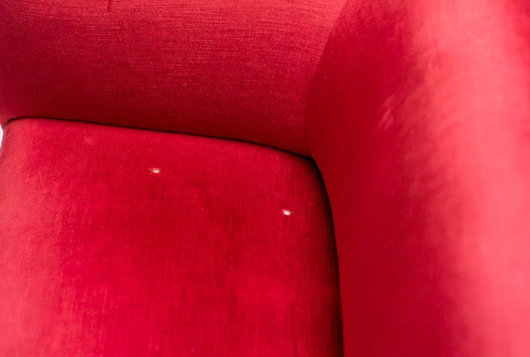 Ole Wanscher Sofa in Red Velvet For Sale 2