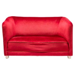 Ole Wanscher Sofa aus rotem Samt
