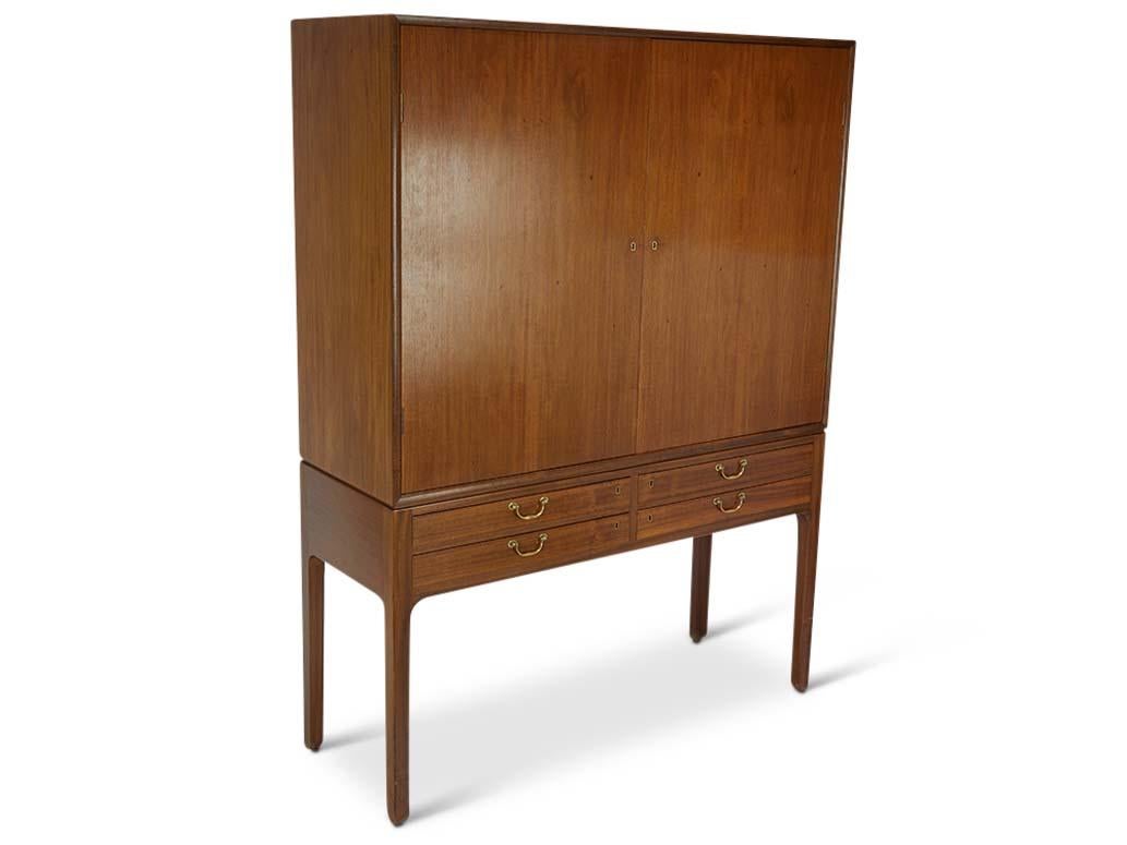 Mid-Century Modern Ole Wanscher: Tall Mahogany Cabinet For Sale