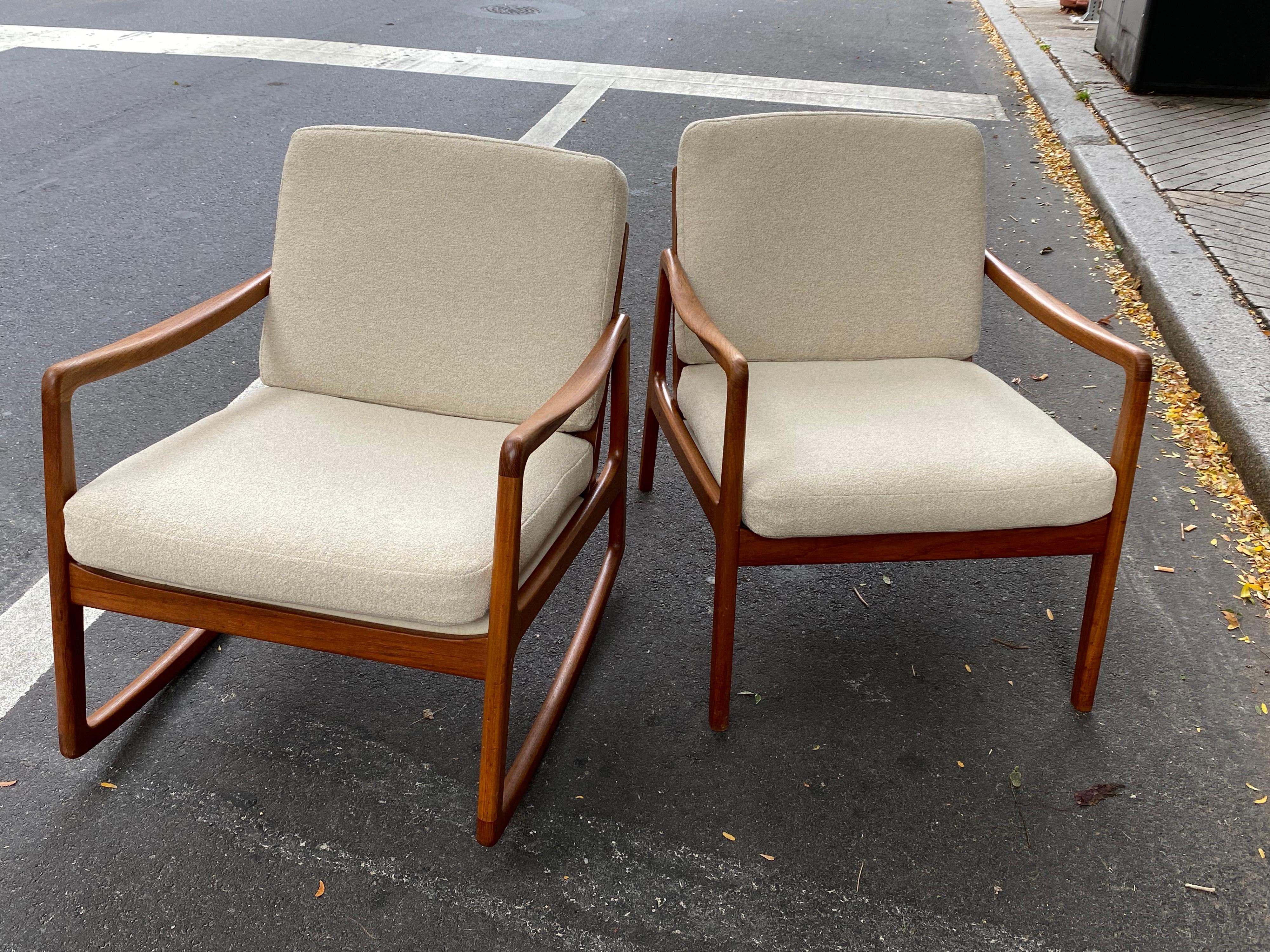 Ole Wanscher Teak Chair and Rocker/ Sold as a Pair 1