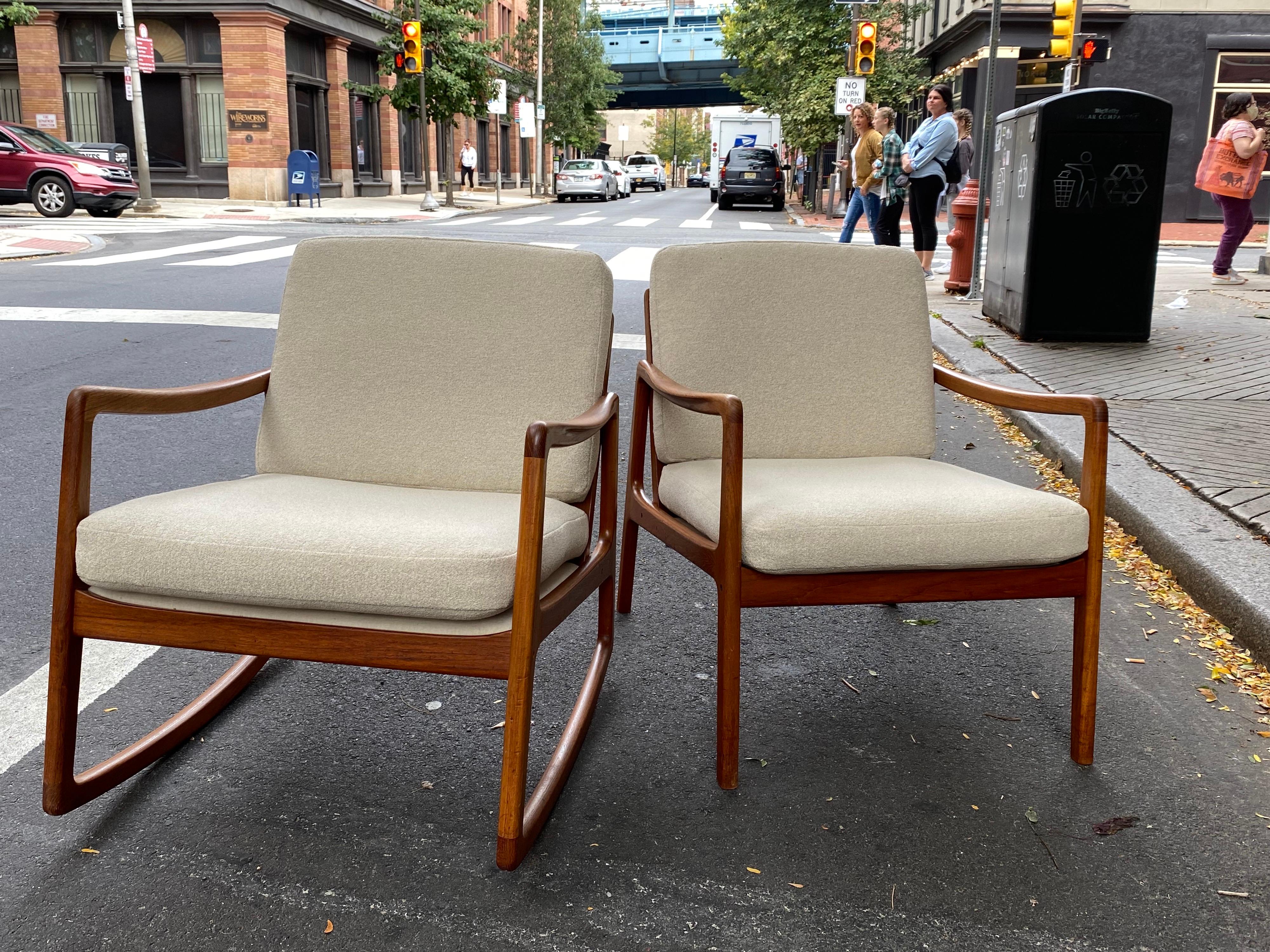 Ole Wanscher Teak Chair and Rocker/ Sold as a Pair 2