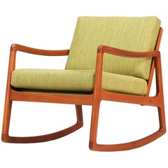 Ole Wanscher Teak Rocking Chair for France & Søn