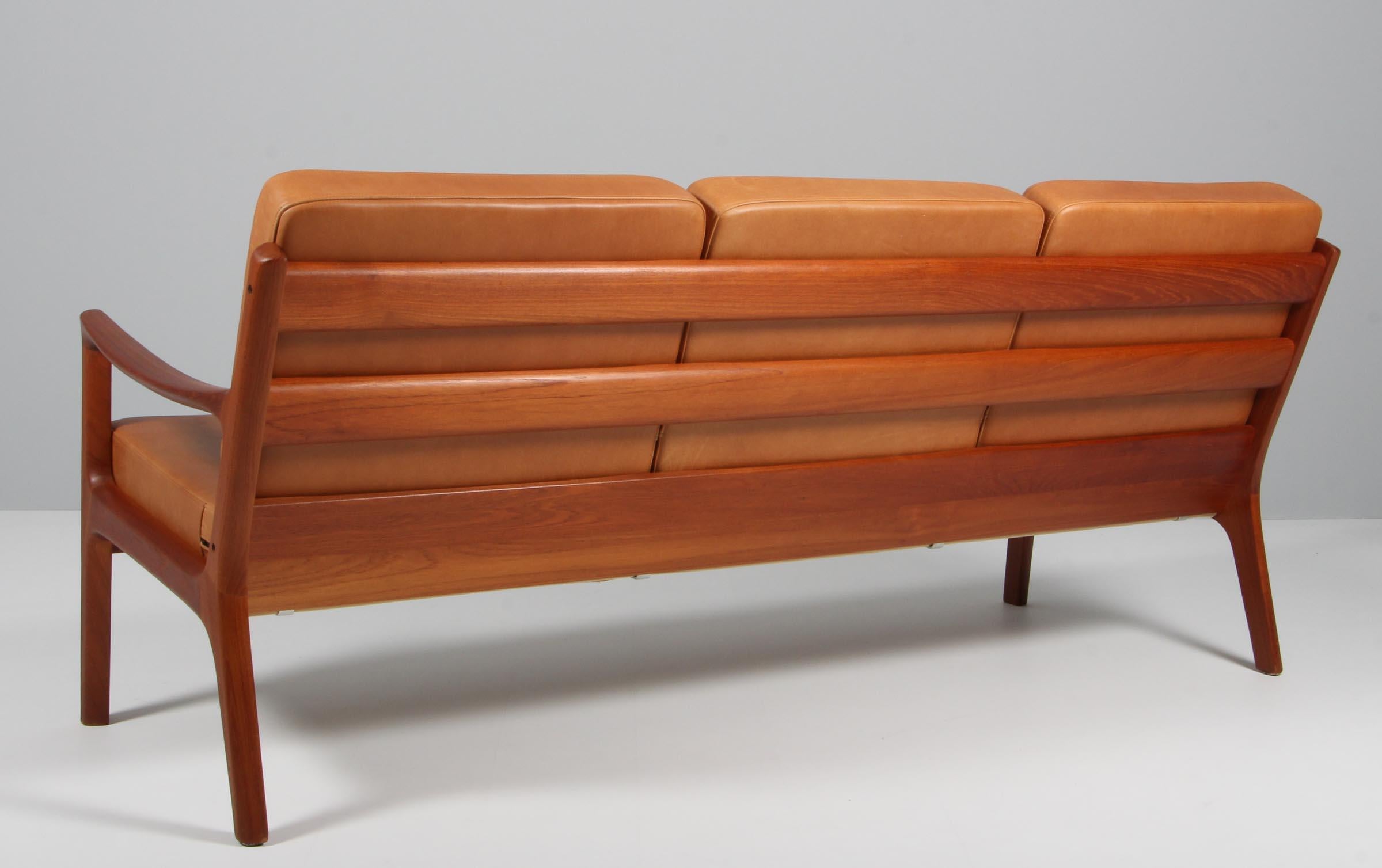 Scandinavian Modern Ole Wanscher Three-Seat Sofa For Sale