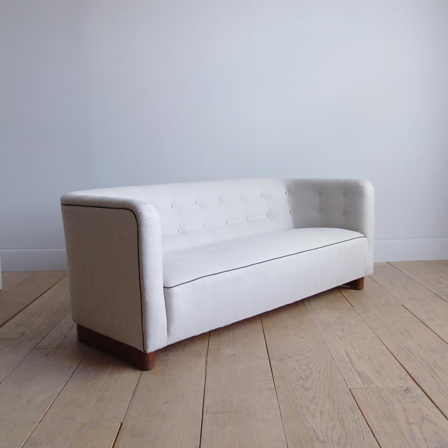 Scandinavian Modern Ole Wanscher Three-Seat Sofa