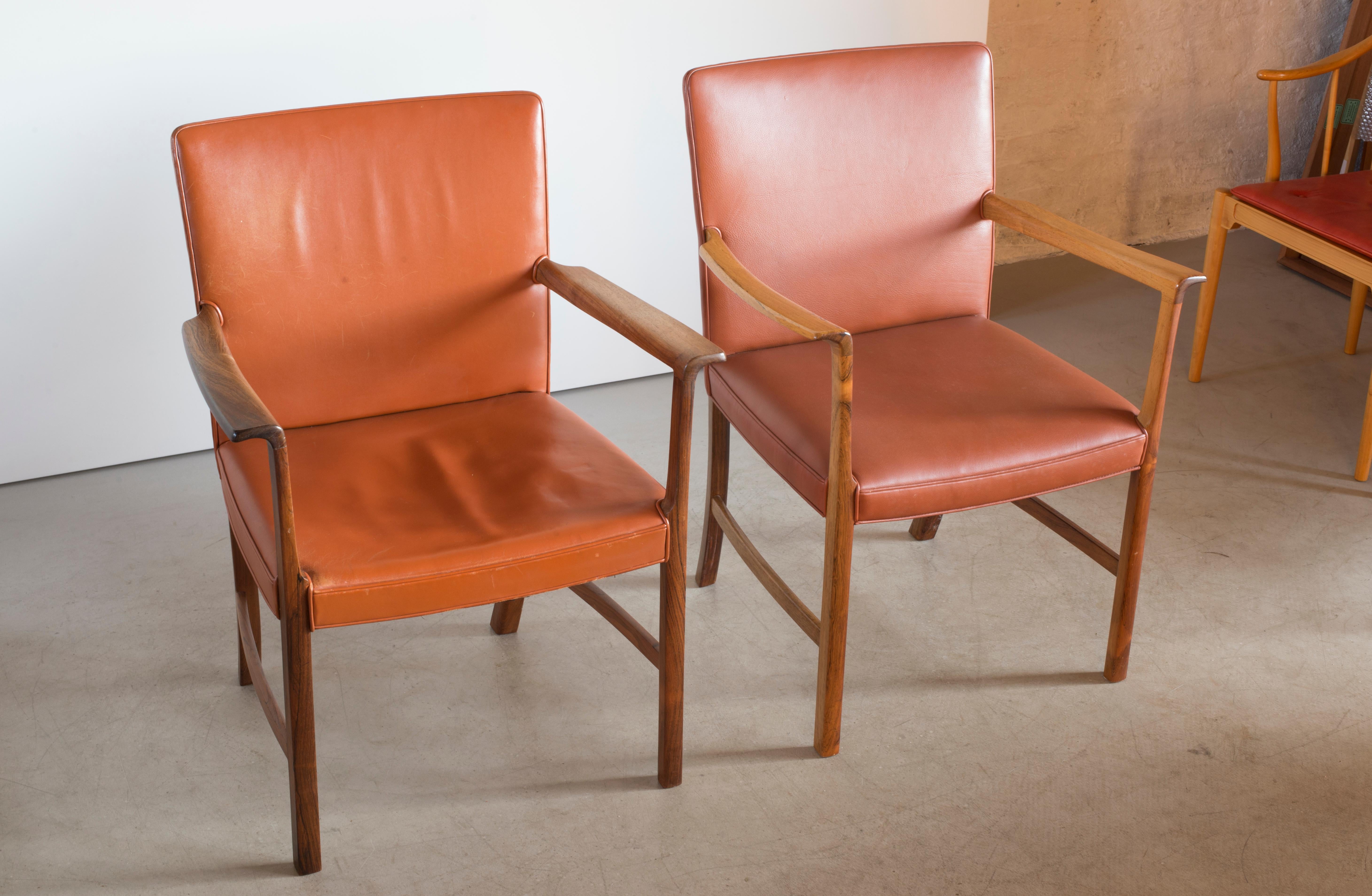 Ole Wanscher Two Rosewood Armchairs for a. J. Iversen In Good Condition In Copenhagen, DK