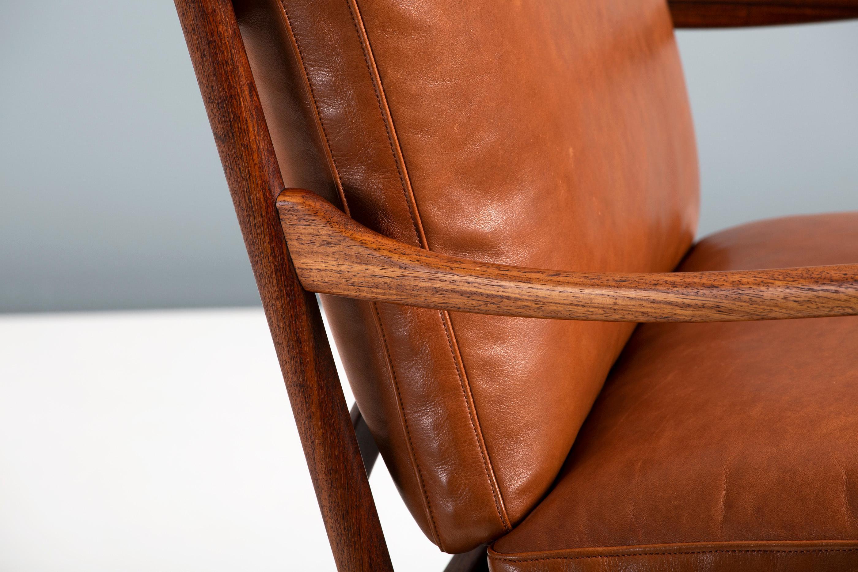 Leather Ole Wanscher Vintage Rosewood Colonial Chair, 1949