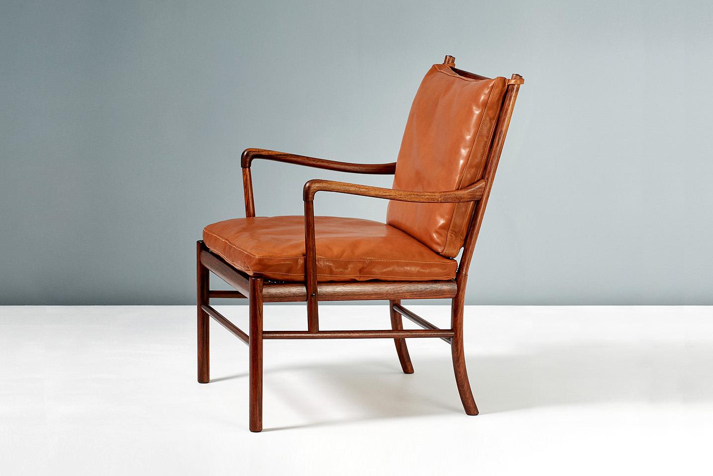 Scandinavian Modern Ole Wanscher Vintage Rosewood Colonial Chair, 1950s For Sale