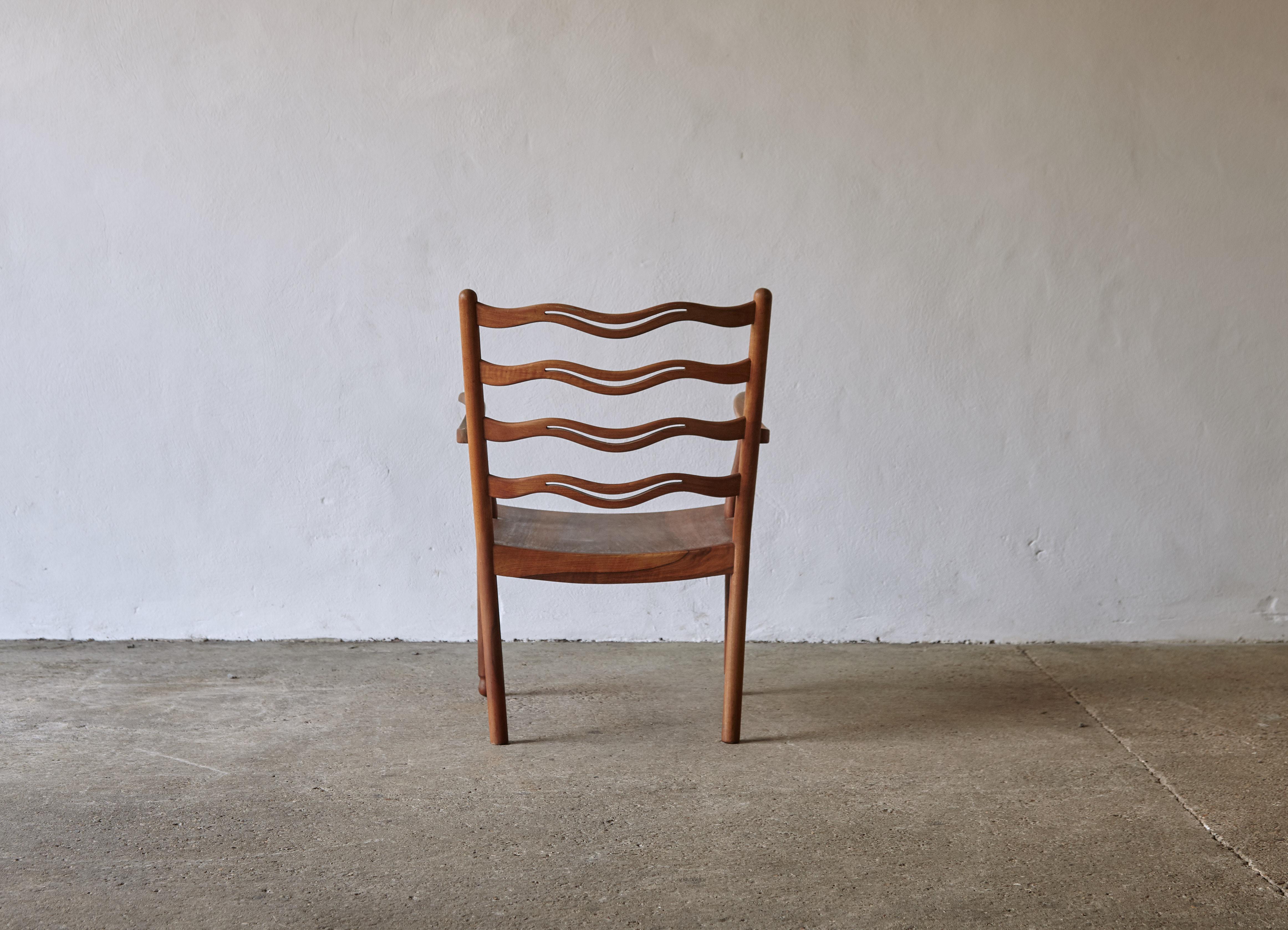Wood Ole Wanscher Wavy Back Chair, Denmark, 1940s