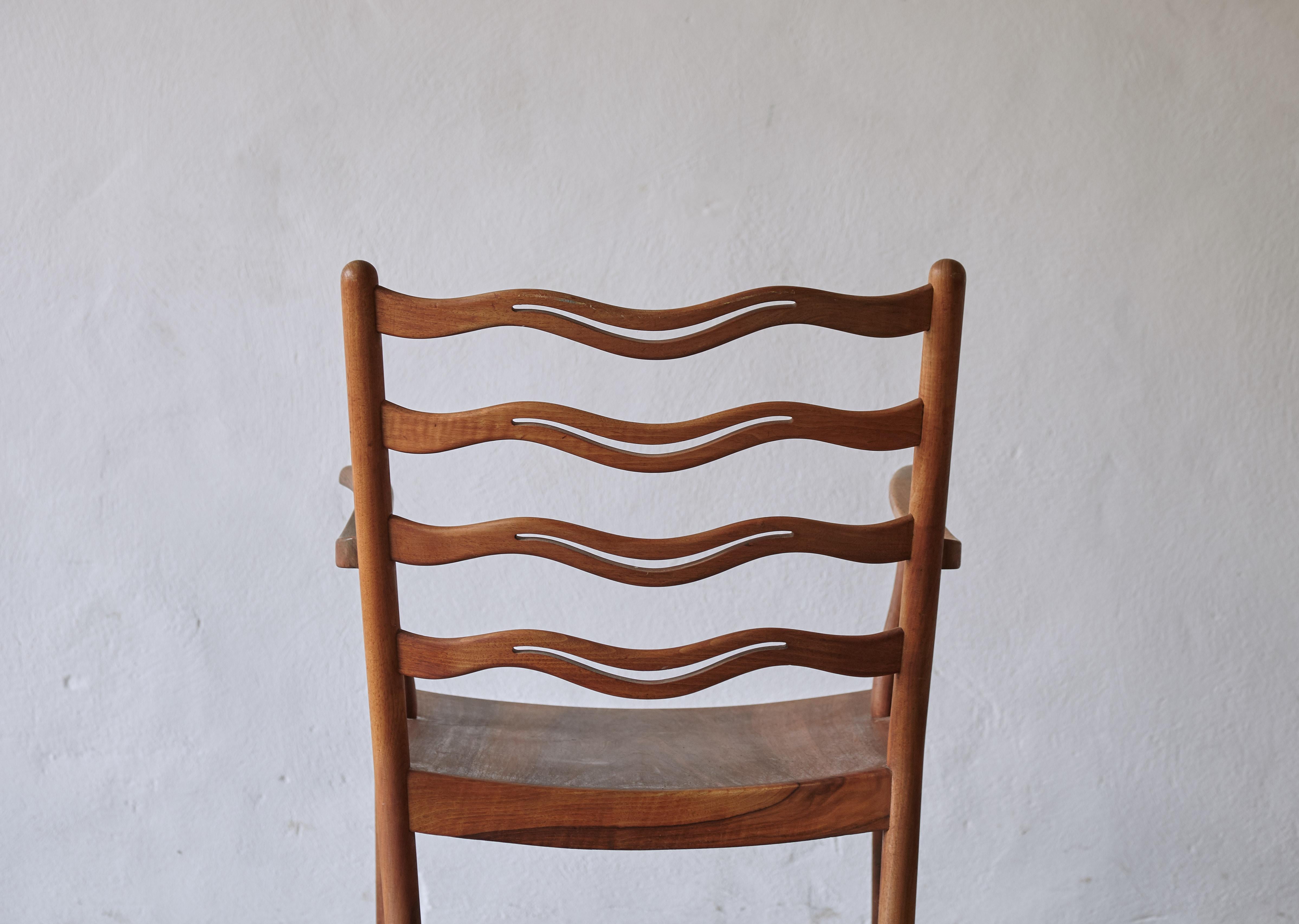 Ole Wanscher Wavy Back Chair, Denmark, 1940s 1