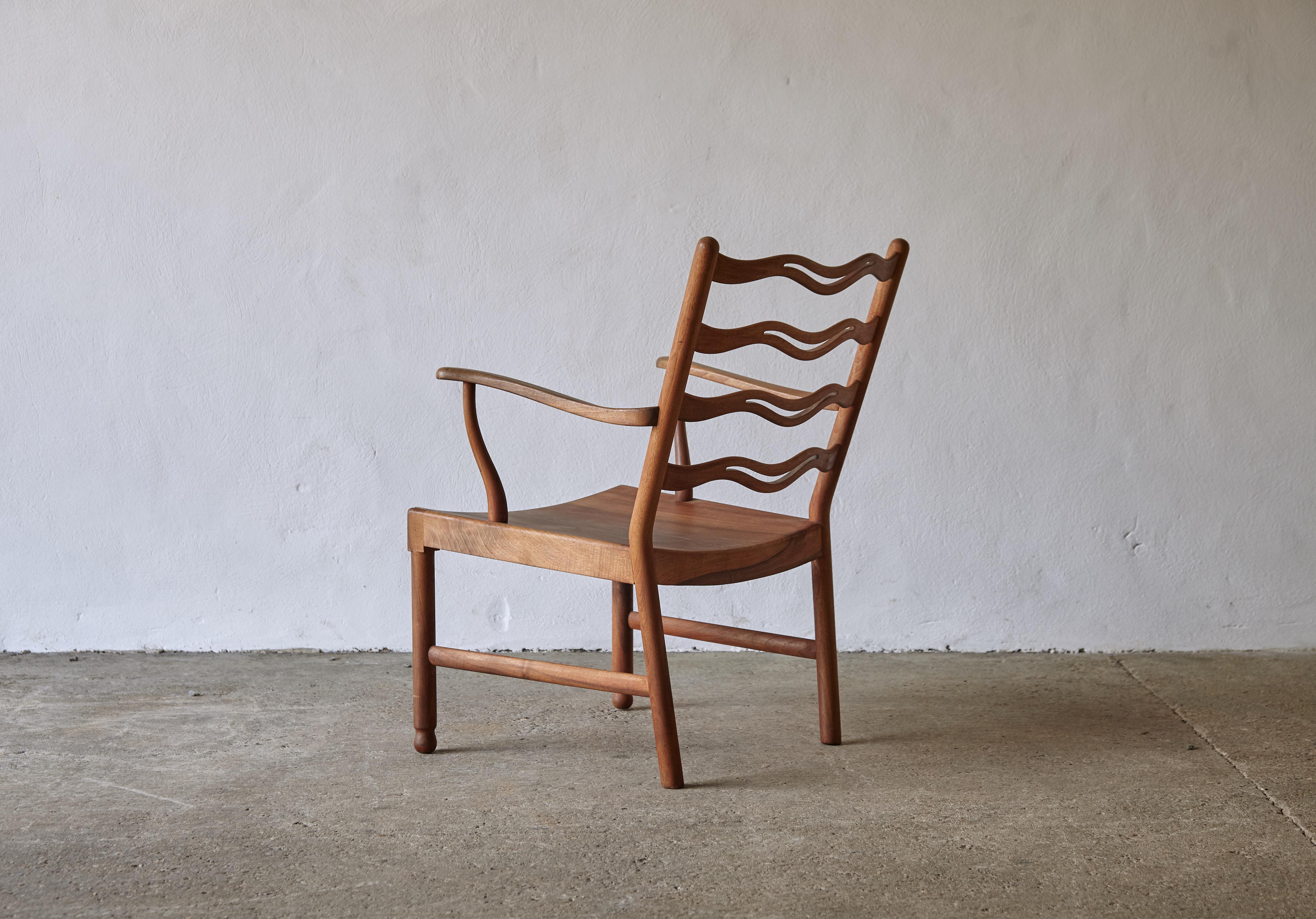 Ole Wanscher Wavy Back Chair, Denmark, 1940s 2