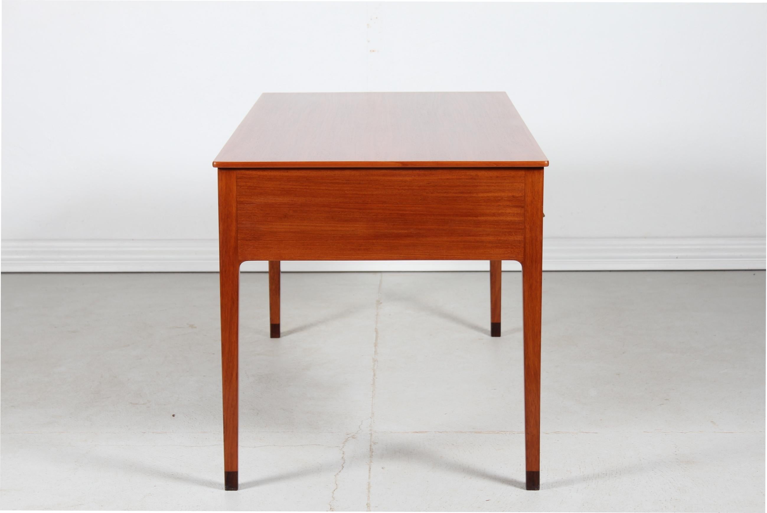 Lacquered Ole Wanscher Writing Desk of Mahogany by Cabinetmaker A. J. Iversen Denmark 1950